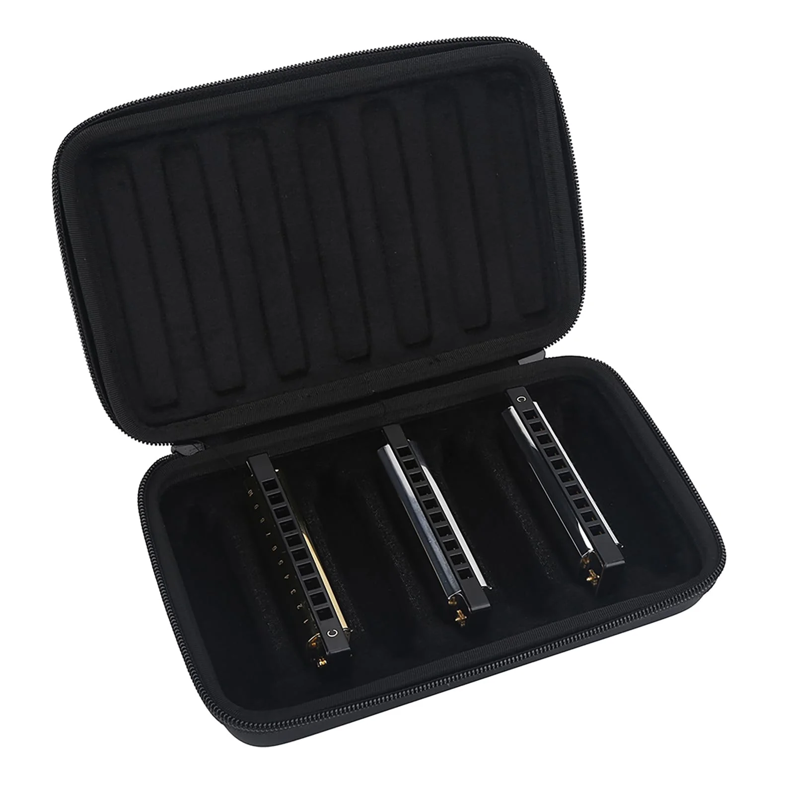 Keenso Harmonica Storage Case, PU Leather Bag for 7 Harmonicas, Lightweight, Portable Design with Soft Inner Slots and Anti - Image 7
