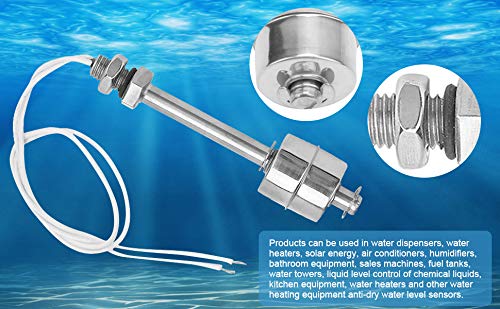 Keenso Pool Float Switch, Liquid Level Sensor AC/DC 0 ~ 220 V Stainless Steel Liquid Level Sensor Liquid Float Switch Tank Vertical Water Level Sensor for Pool Can 100 mm - Image 3
