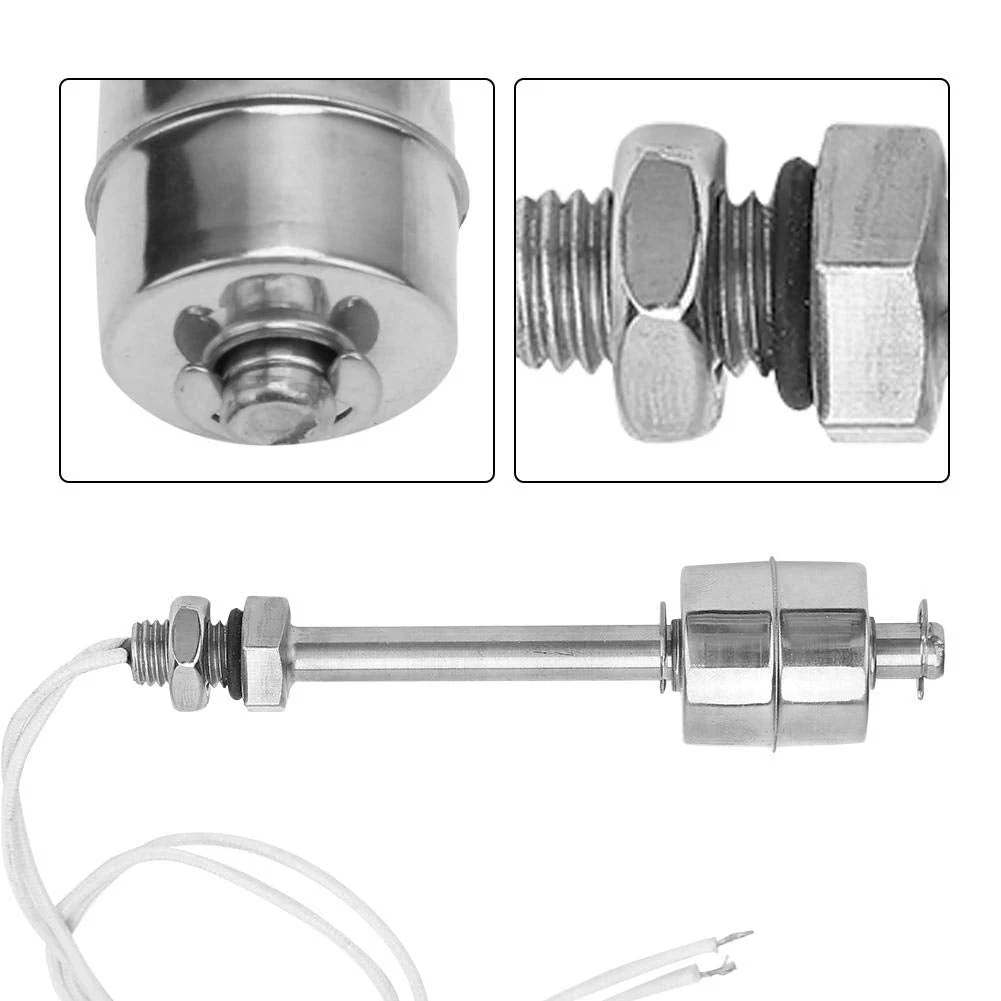Keenso Pool Float Switch, Liquid Level Sensor AC/DC 0 ~ 220 V Stainless Steel Liquid Level Sensor Liquid Float Switch Tank Vertical Water Level Sensor for Pool Can 100 mm - Image 6