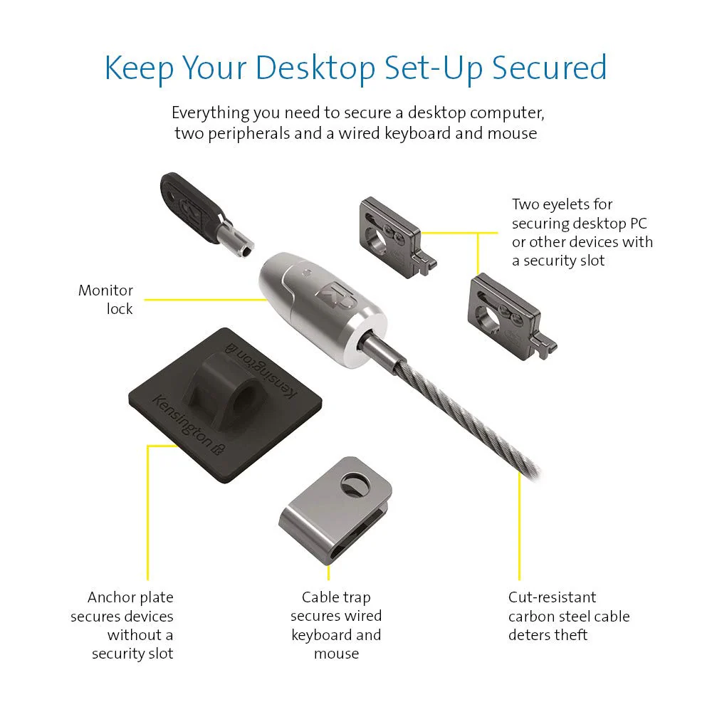 Kensington Desktop & Peripherals Locking Kit 2.0, Black (K64424WW) - Image 2
