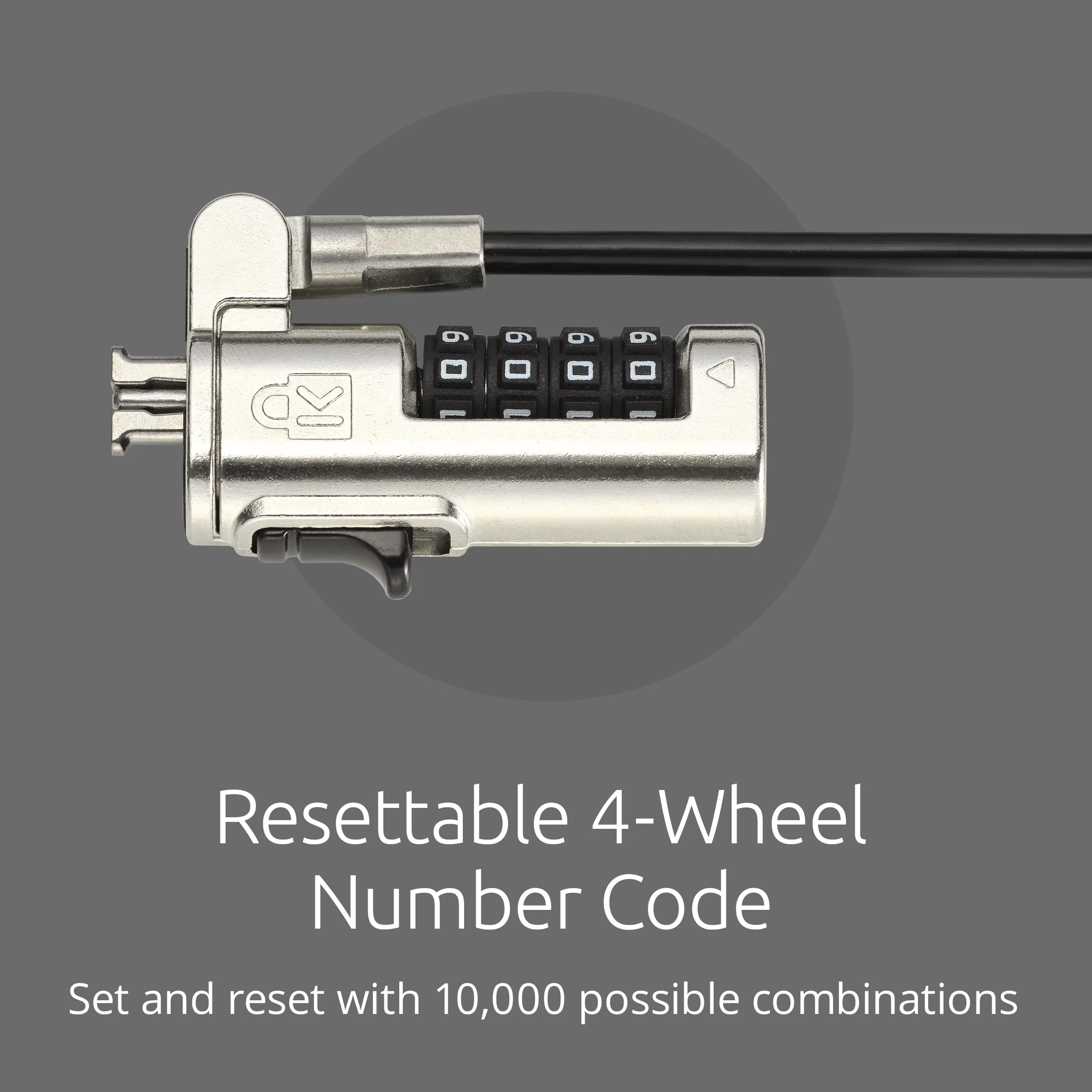 Kensington Simple Solutions Combination Laptop Lock for Standard Security Slot, Resettable Anti-Theft 4-Digit Combination K-Slot Security Cable Lock (K60213WW) - Image 5