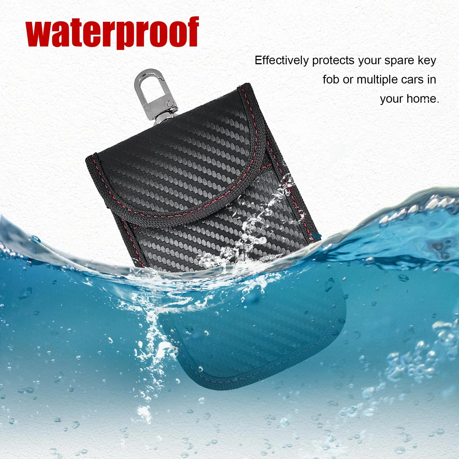 Kewucn 2 Pack Faraday Bag for Key Fob, RFID Signal Blocking Key Fob Protector and Anti-Hacking Faraday Cage, Carbon Fiber Anti-Theft Car Keys Faraday Pouch, Premium Car Key Safe Protector (Small) Small (3.15×5.12 inches) - Image 3