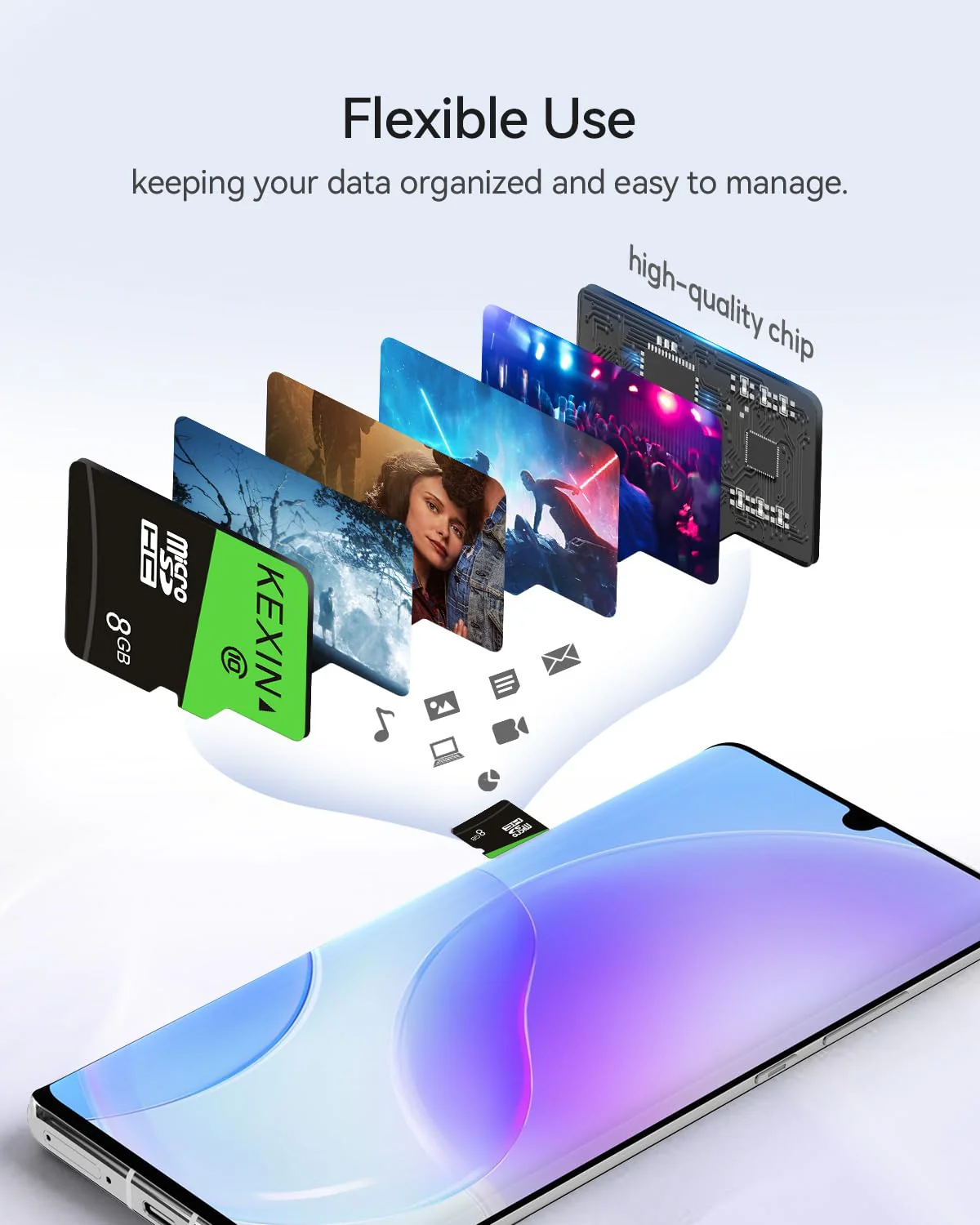 KEXIN 8GB Micro SD Card 10 Pack with SD Adapter microSDHC Memory Card UHS-I C10 Micro SD Card Full HD High Speed TF Card for Smartphone Tablet Action Camera Dash Cam Drone Game Console - Image 4