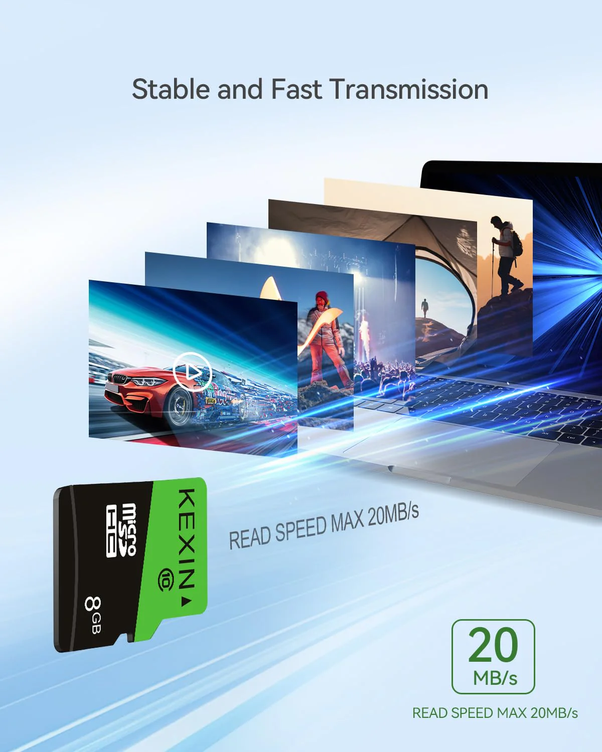 KEXIN 8GB Micro SD Card 10 Pack with SD Adapter microSDHC Memory Card UHS-I C10 Micro SD Card Full HD High Speed TF Card for Smartphone Tablet Action Camera Dash Cam Drone Game Console - Image 6