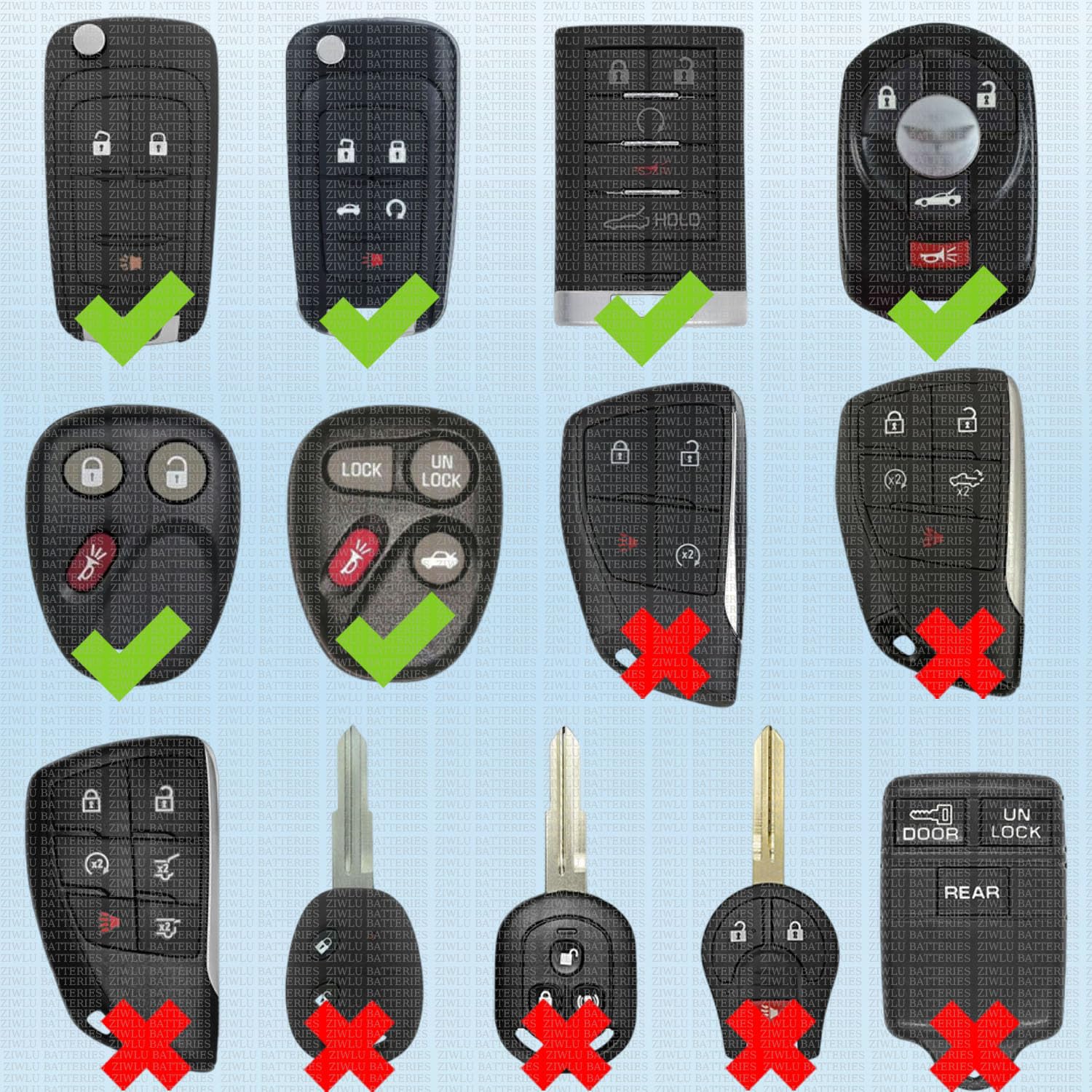 Key Fob Battery Replacement for Chevrolet GMC Chevy Silverado Tahoe Sierra Yukon Equinox Malibu Cruze Impala Terrain Acadia Blazer Camaro Canyon Colorado Cruze Suburban Sonic Spark Trax Remote Key - Image 3