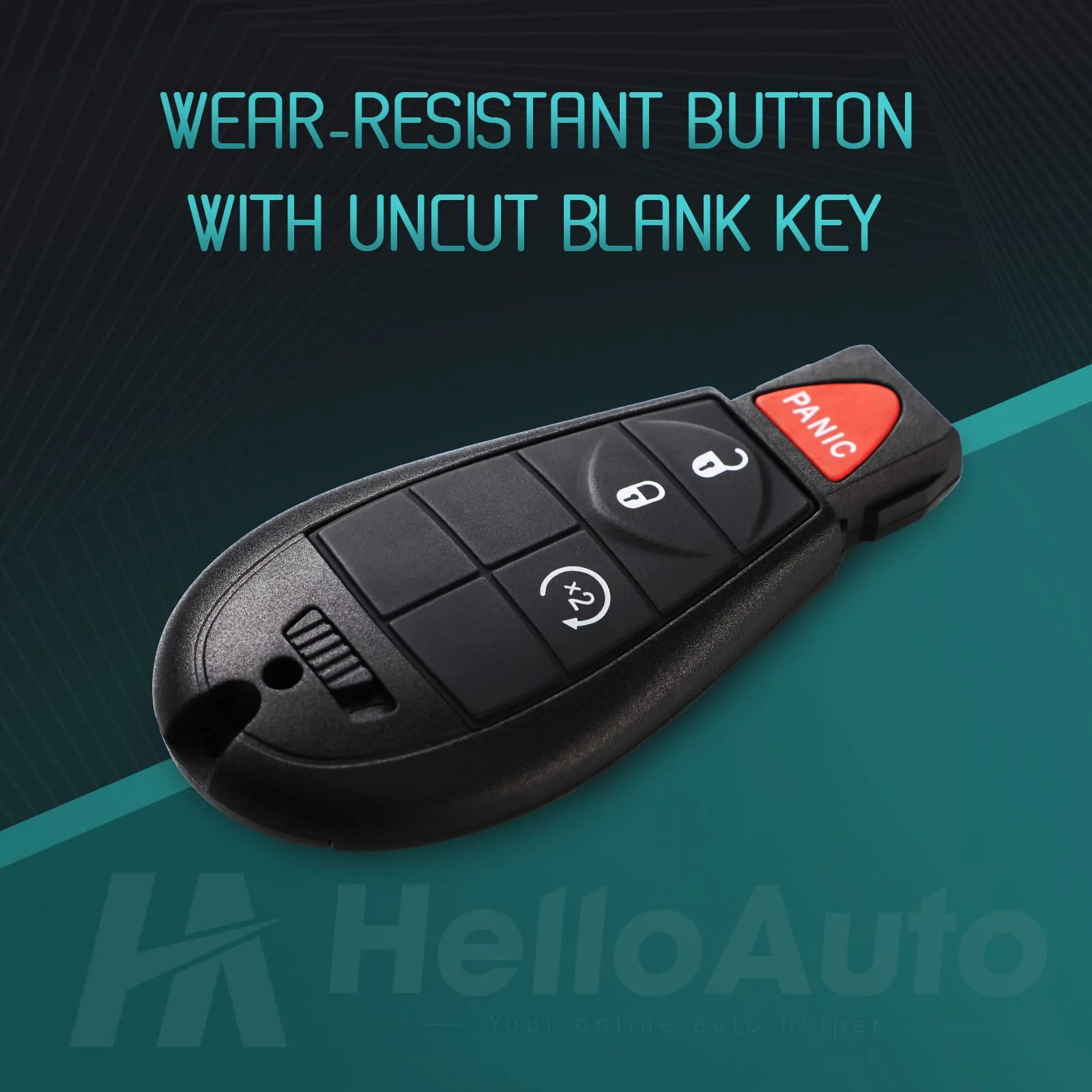 Key Fob for 09-12 Dodge Ram 1500 2500 3500, Fits Jeep Grand Cherokee Key fob Cover, Remote Key Fob Replacement for Durango Journey Charger Challenger. 433 Mhz FCC ID: IYZ-C01C/M3N5WY783X with chip - Image 5