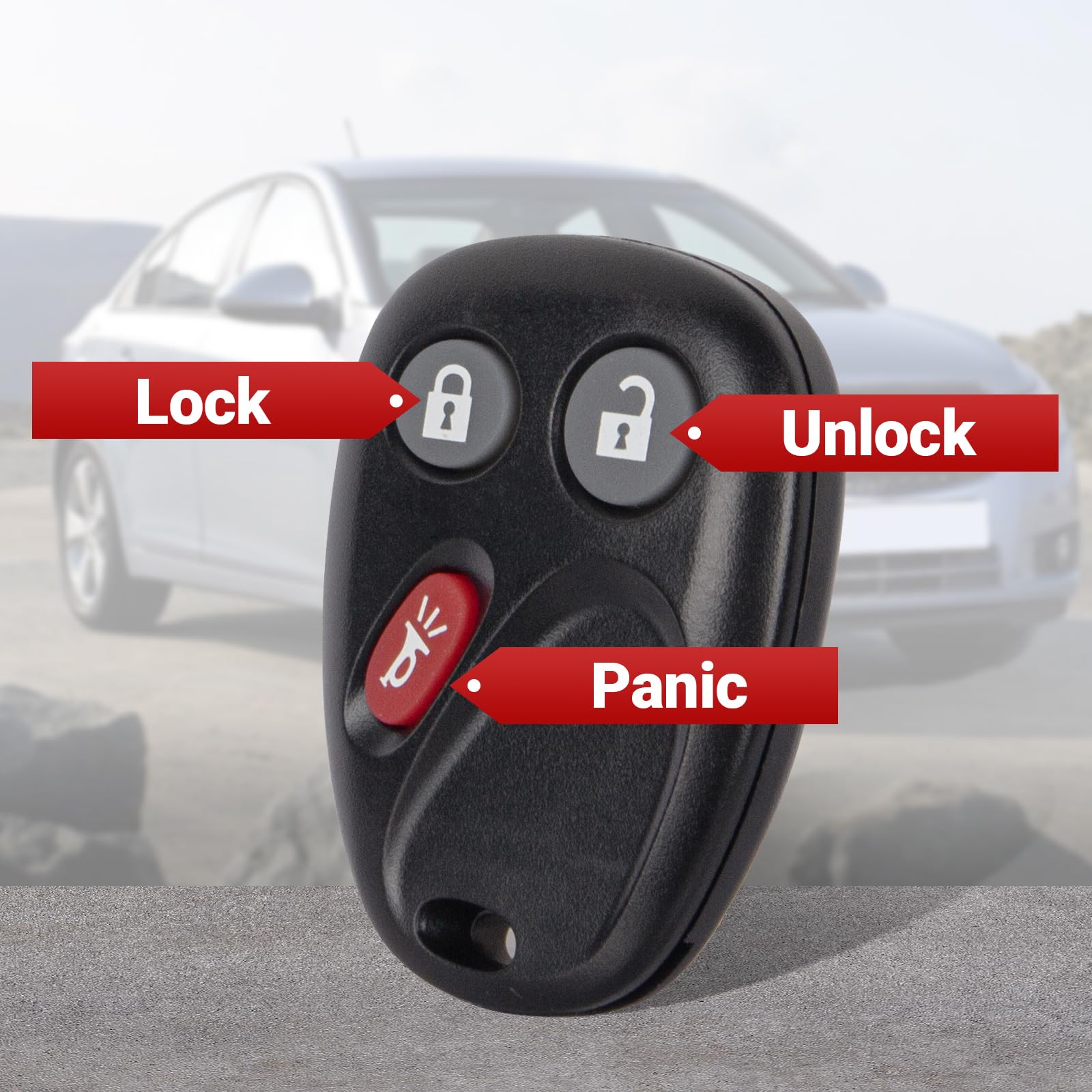 Key Fob Keyless Entry Remote Control Compatible with Chevrolet Chevy Equinox Avalanche Silverado Suburban Tahoe/Cadillac Escalade/GMC/Hummer H2 Car Key Replacement for LHJ011 - Image 4