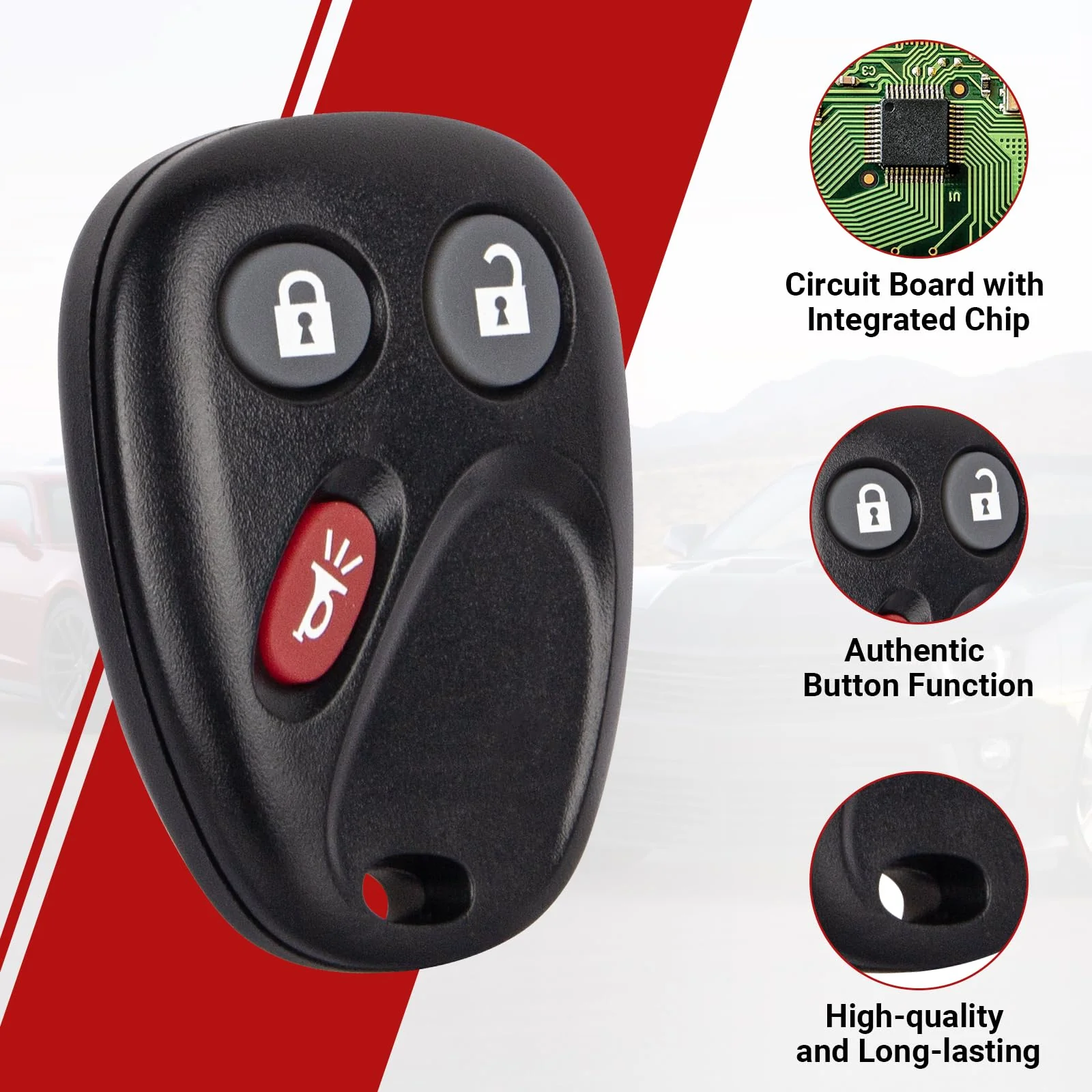 Key Fob Keyless Entry Remote Control Compatible with Chevrolet Chevy Equinox Avalanche Silverado Suburban Tahoe/Cadillac Escalade/GMC/Hummer H2 Car Key Replacement for LHJ011 - Image 5