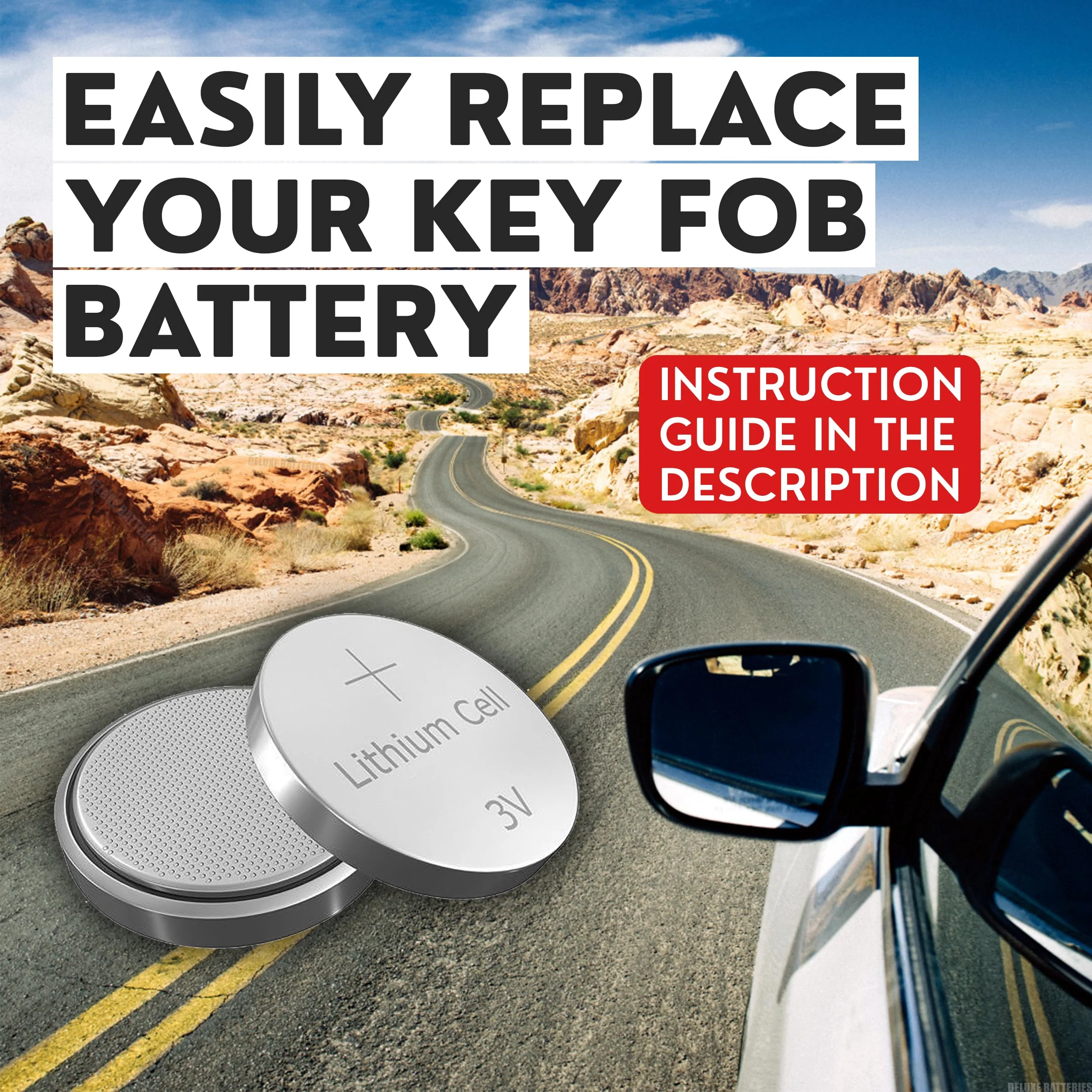 Key Fob Replacement Batteries for Lexus RX ES NX IS UX GX RC GS LS (RX350 ES350 NX300 RX450h NX200t ES300h GX460 NX350 GS350 IS300 UX200 IS350 UX250h RC350) Smart Remote (2-Pack) (Check Fitment Guide) - Image 7