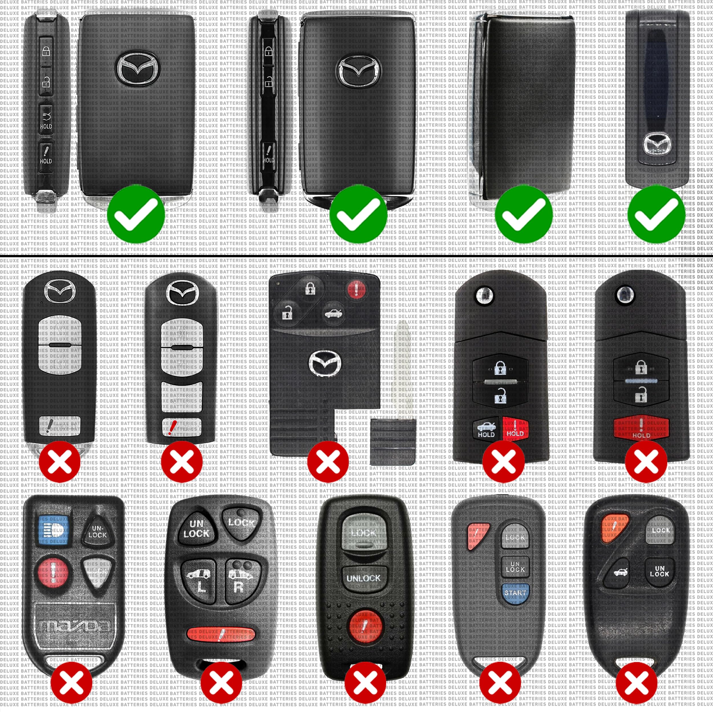 Key Fob Replacement Batteries for Mazda (2019-2024) 3 6 CX-5 CX-30 CX-9 CX-50 CX-90 CX-3 CX-70 MX-5 Miata (Pack of 2) Smart Remote (Check Fitment Guide) - Image 2