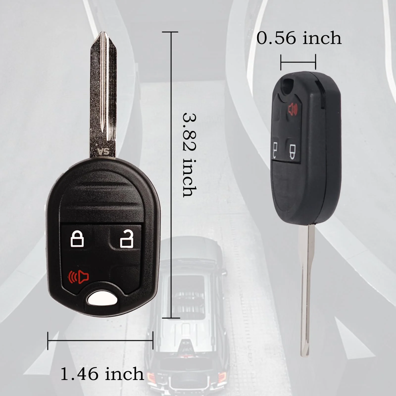 Key Fob Replacement Fits for CWTWB1U793 Ford F-150 2004-2014 F-250 F-350 2004-2016 F-450 Flex 2009-2017 Explorer 2001-2015 Escape Ranger 2001-2011 Fusion Econoline Mercury Keyless Entry Remote Control - Image 4