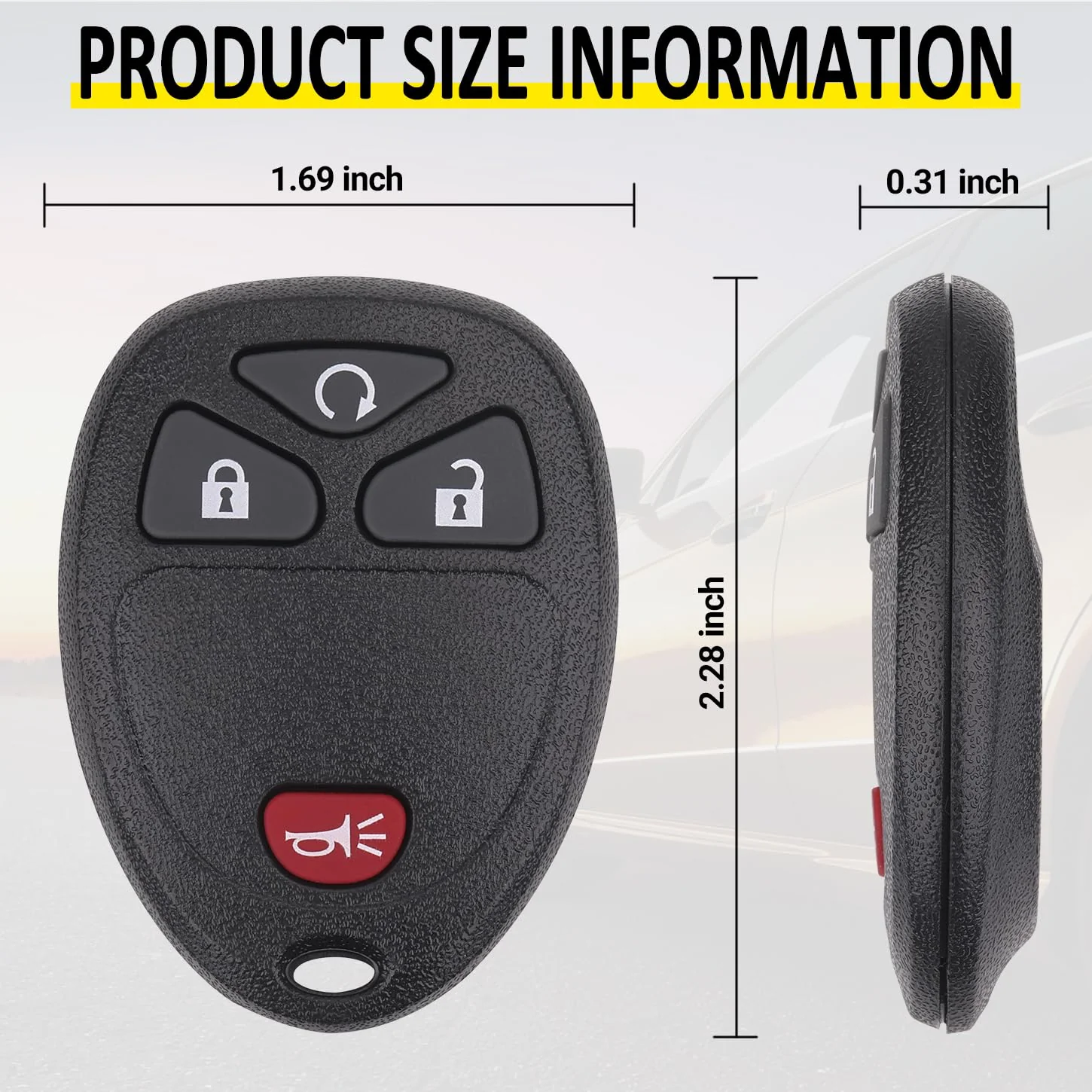 Key Fob Replacement for 2007-2014 Chevy Silverado Suburban Avalanche Tahoe Equinox Traverse Escalade/ 07-13 Gmc Sierra Yukon XL Savana Acadia/ 08-16 Buick Enclave/ 07-10 Saturn Outlook Vue - Image 4