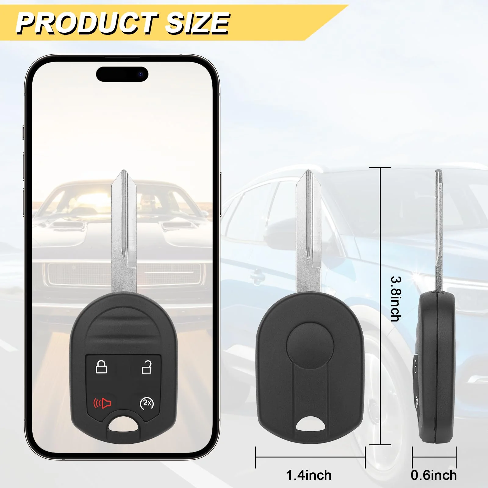 Key Fob Replacement for 2011-2014 Ford F150/ 11-16 F250 F350/ 09-17 Expedition/ 13-15 Explorer/ 07-15 Lincoln MKX/ 14-17 Navigator Car Keyless Entry Remote Start Control,CWTWB1U793, 4 Btn, 2Pcs - Image 4