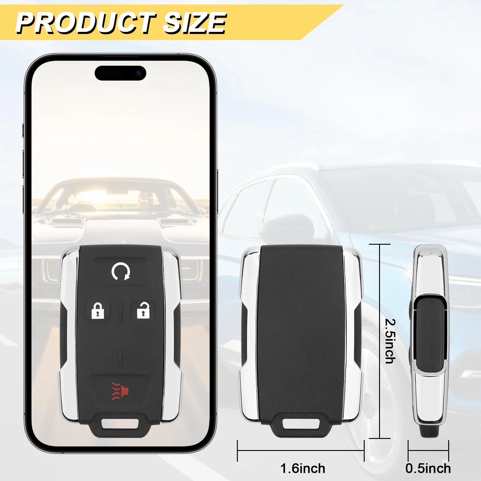 Key Fob Replacement for 2014-2020 Chevy Silverado 1500 2500 3500/15-21 Colorado/ 2015-2021 GMC Canyon/ 14-20 Sierra Car Keyless Entry Remote Control, M3N-32337100, 4 btn, 2Pcs - Image 4