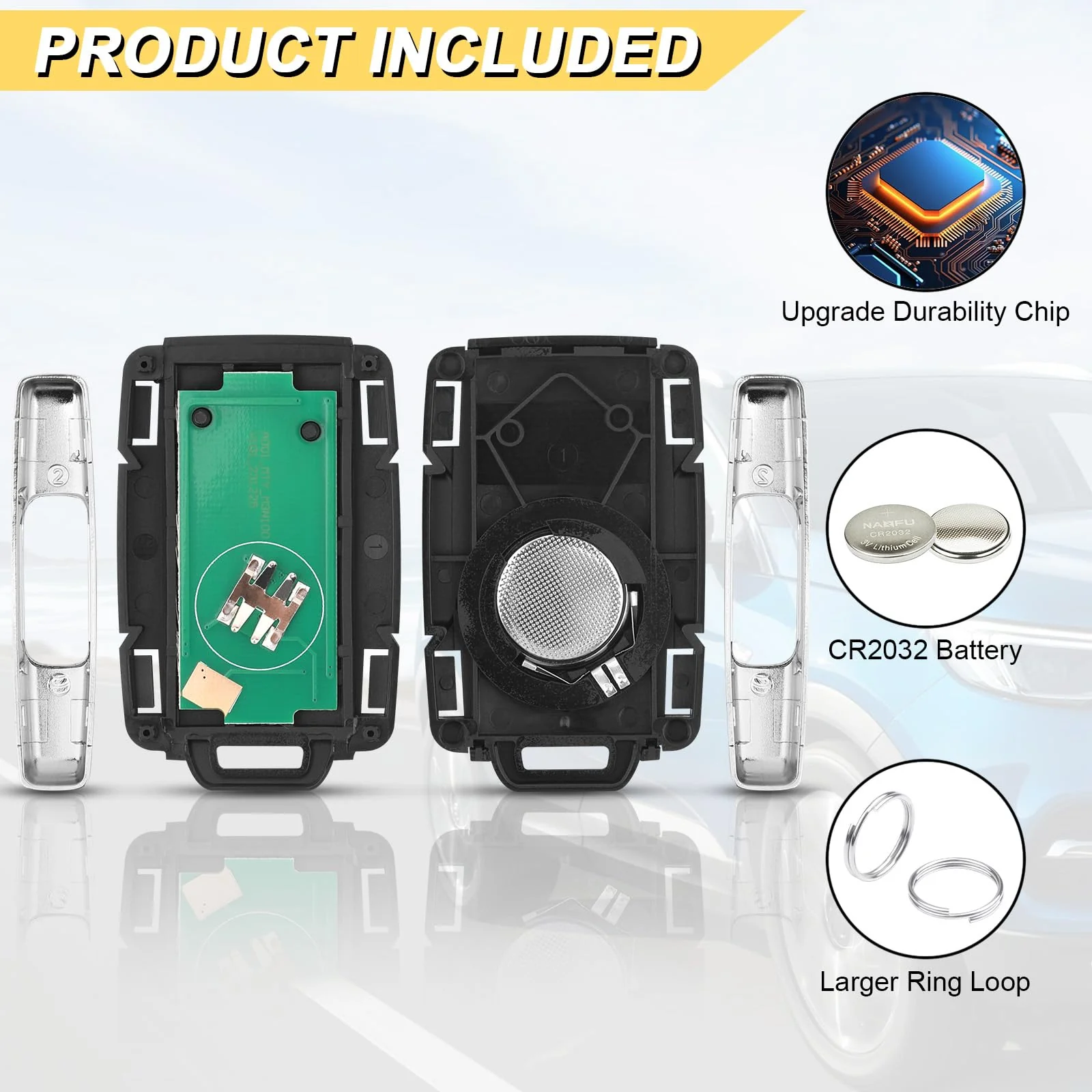 Key Fob Replacement for 2014-2020 Chevy Silverado 1500 2500 3500/15-21 Colorado/ 2015-2021 GMC Canyon/ 14-20 Sierra Car Keyless Entry Remote Control, M3N-32337100, 4 btn, 2Pcs - Image 5