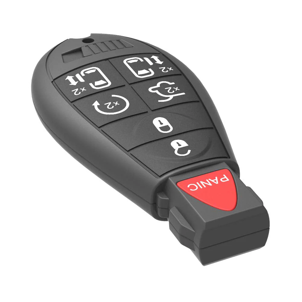 Keyless Remote Key Fob Replacement for 2008-2014 Dodge Grand Caravan 2008-2015 Town & Country OE# M3N5WY783X (Pack of 2) 7-Button with Uncut Key Blade - Image 3