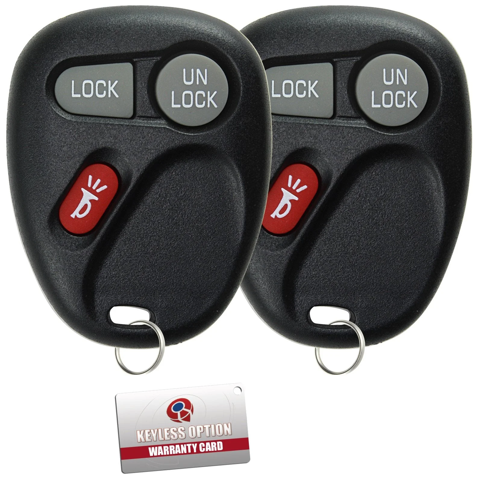 KeylessOption Keyless Entry Remote Control Car Key Fob Replacement for 15732803 (Pack of 2) black - Image 2