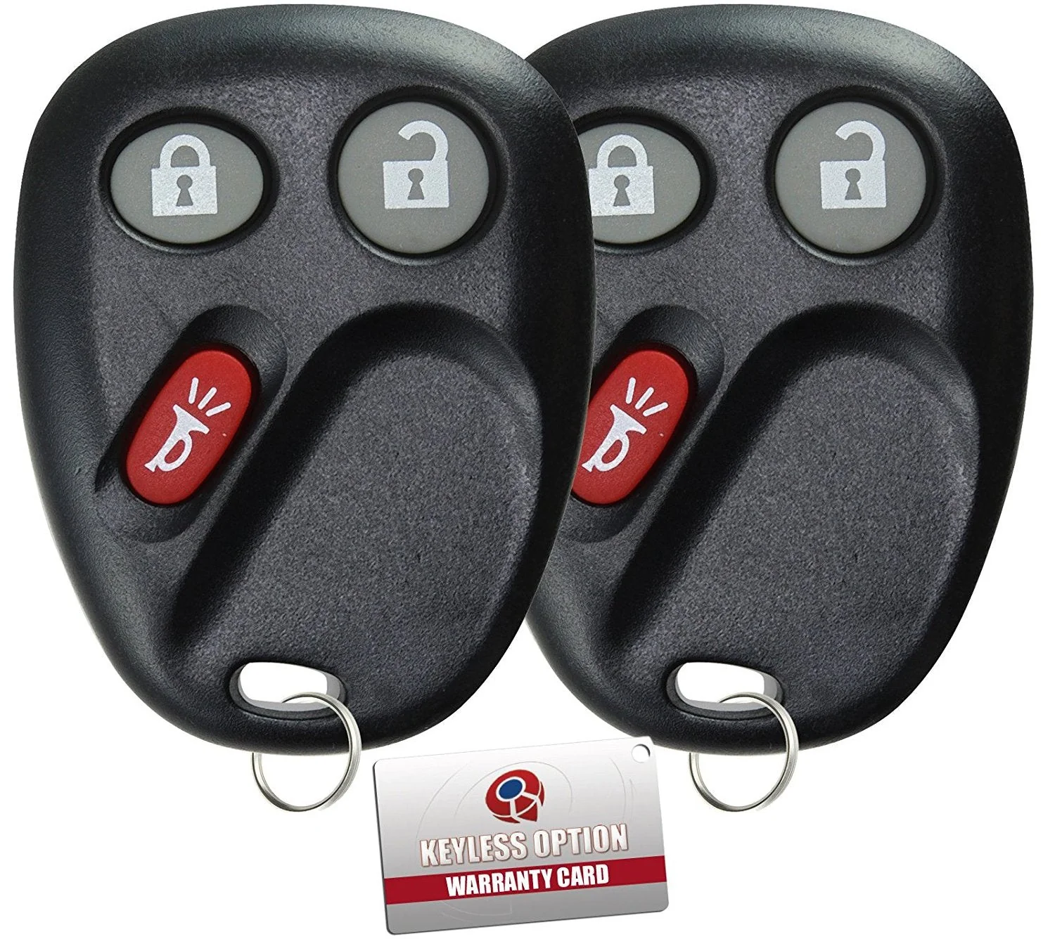 KeylessOption Keyless Entry Remote Control Car Key Fob Replacement for LHJ011 (Pack of 2) black - Image 2