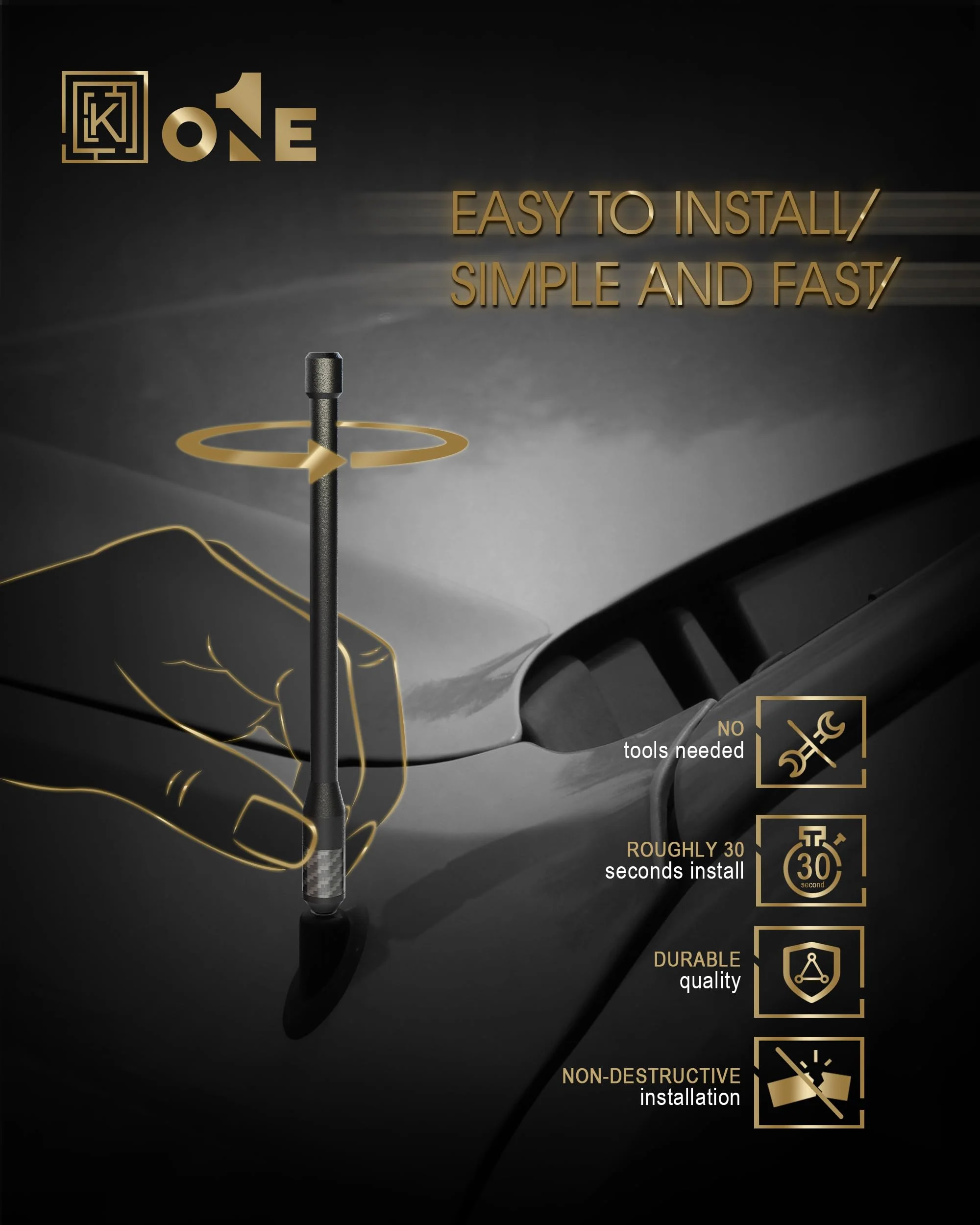 KEYO1E Carbon Fiber Antenna Compatible with Tundra 1999-2026/7.9 Inches Flexible Rubber Truck Car Antenna Replacement/Designed for Enhance FM/AM Reception 1999-2026 Tundra - Image 7