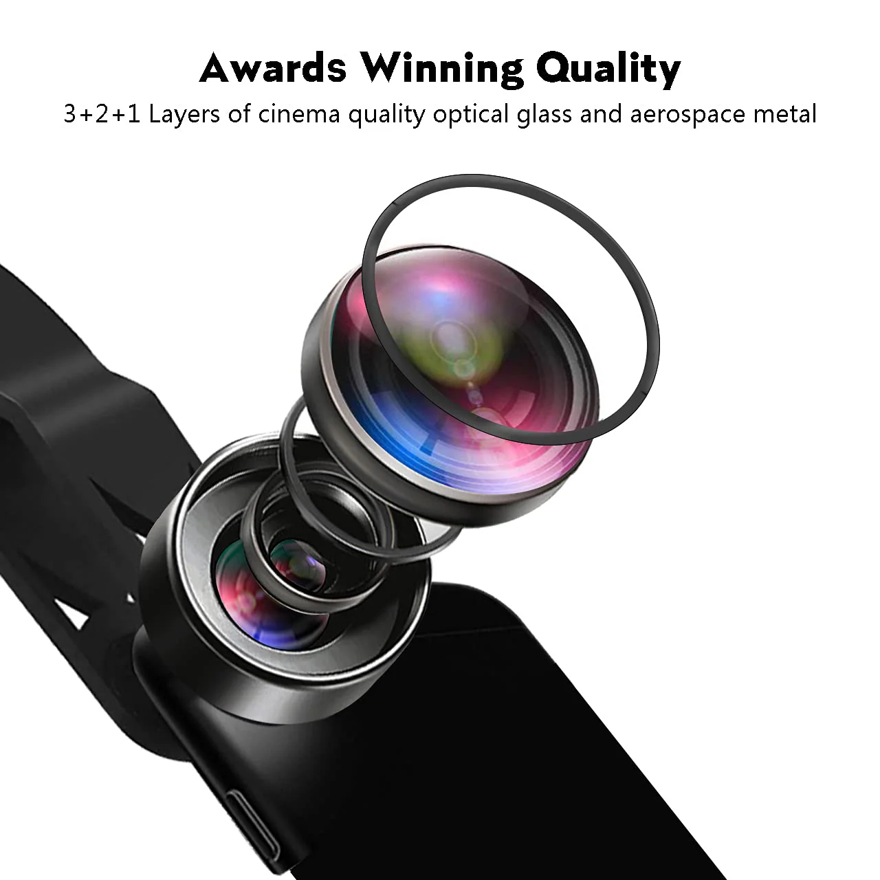 KEYWING iPhone Camera Lens 3 in 1 Phone Lens Kit, 198 Fisheye Lens + 120 Super Wide-Angle Lens + 20x Macro Lens for Phone Samsung Android Smartphone - Image 2