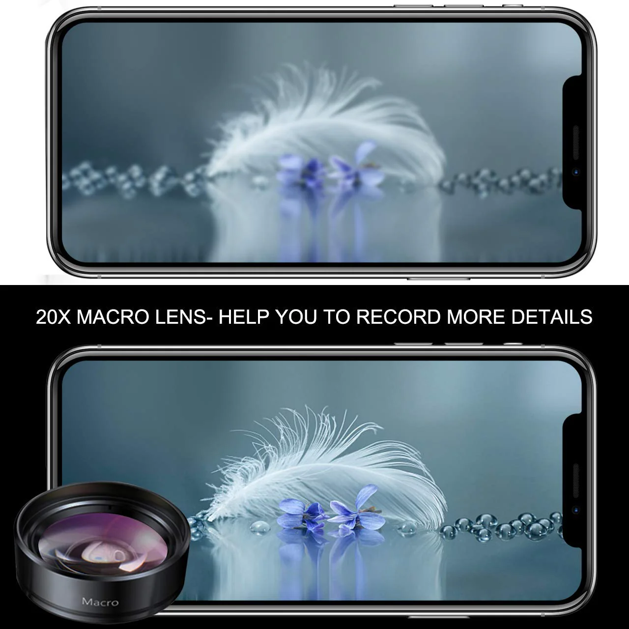 KEYWING iPhone Camera Lens 3 in 1 Phone Lens Kit, 198 Fisheye Lens + 120 Super Wide-Angle Lens + 20x Macro Lens for Phone Samsung Android Smartphone - Image 4