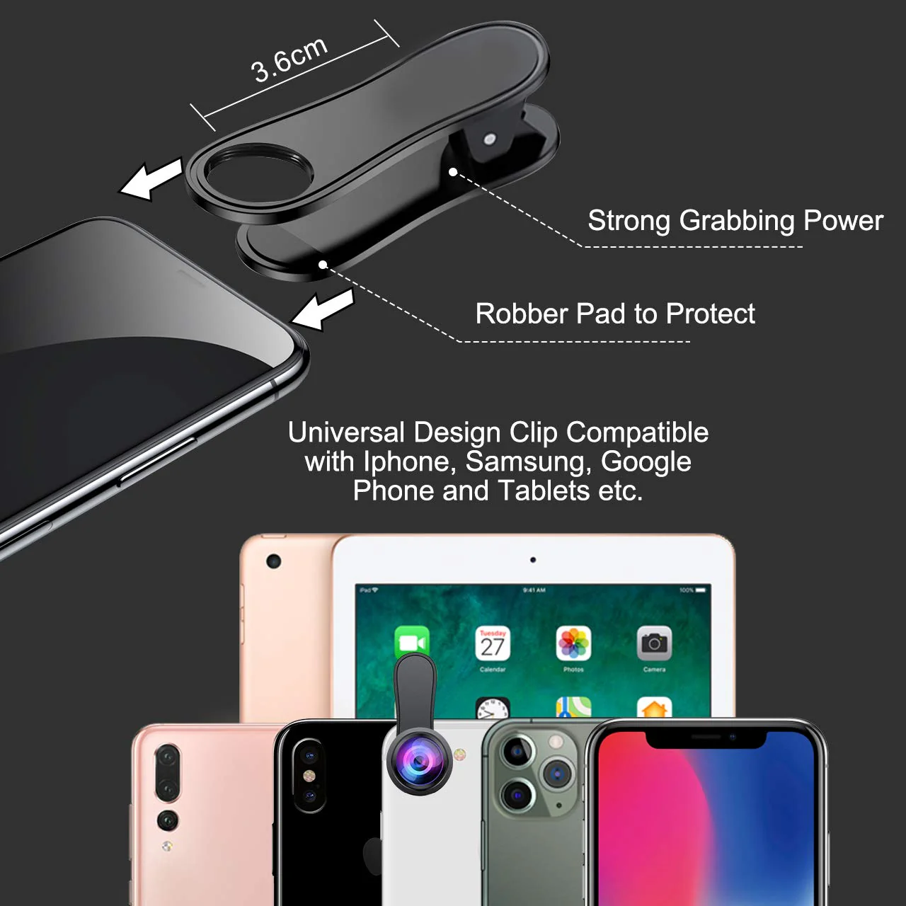 KEYWING iPhone Camera Lens 3 in 1 Phone Lens Kit, 198 Fisheye Lens + 120 Super Wide-Angle Lens + 20x Macro Lens for Phone Samsung Android Smartphone - Image 6