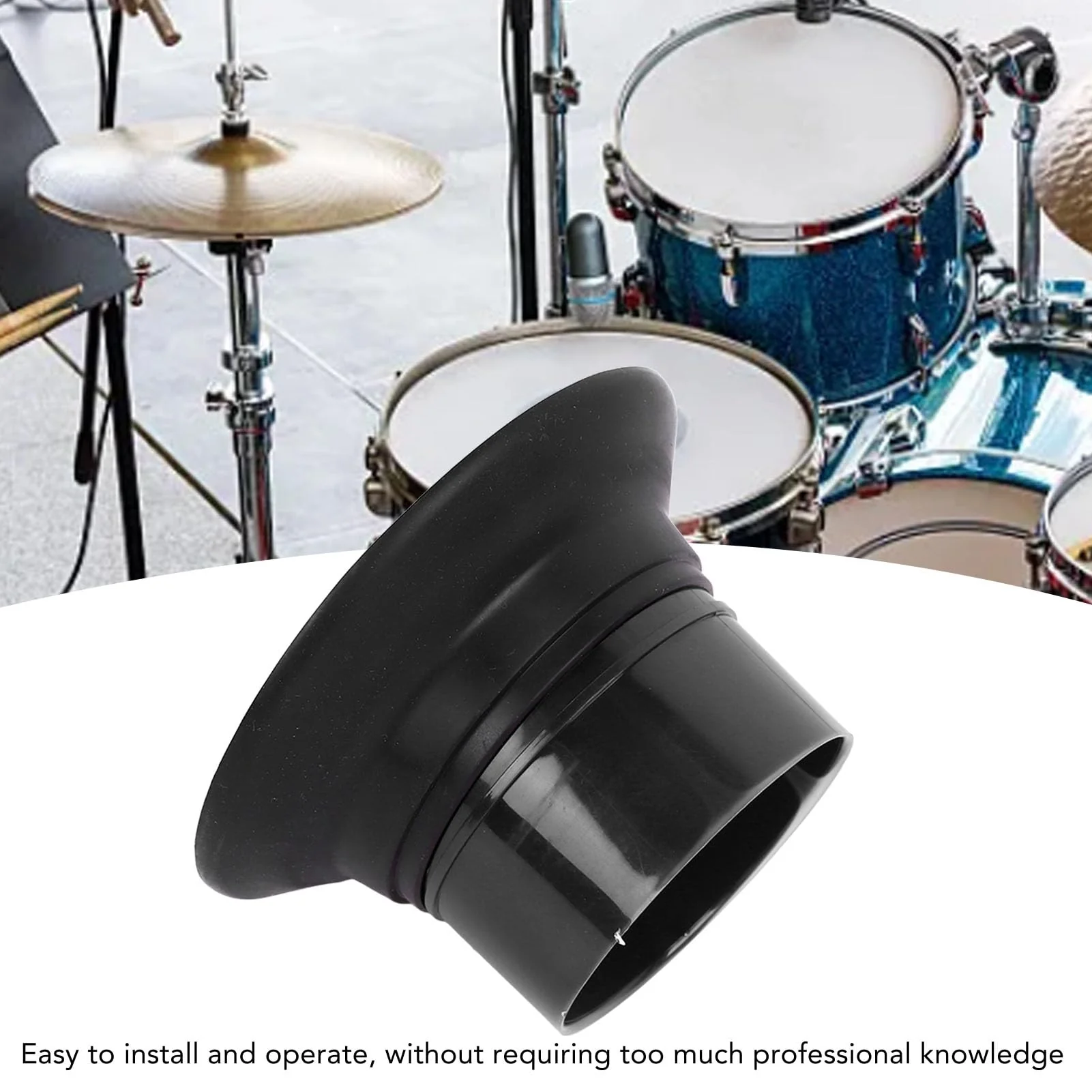 Kick Drum Enhancer, Drum Bass Speaker Expands Frequency Enhances Musical Effect with Port Hole Protector for Performance (WP06 Black) WP06 Black - Image 3