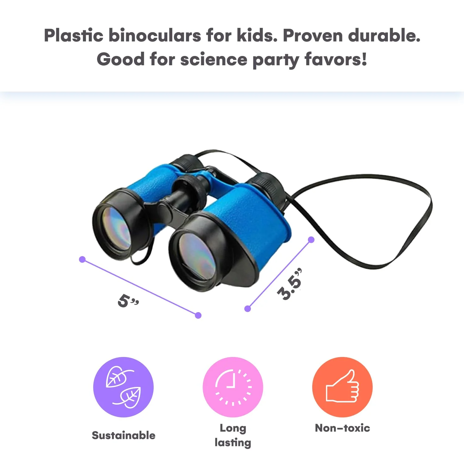 Kicko Toy Binoculars for Kids - 3.5 x 5 in Binoculars for Bird Watching, Jungle Exploration for Party Favors and Adventure Play - Durable (Pack of 12) 12 Pack - Image 4