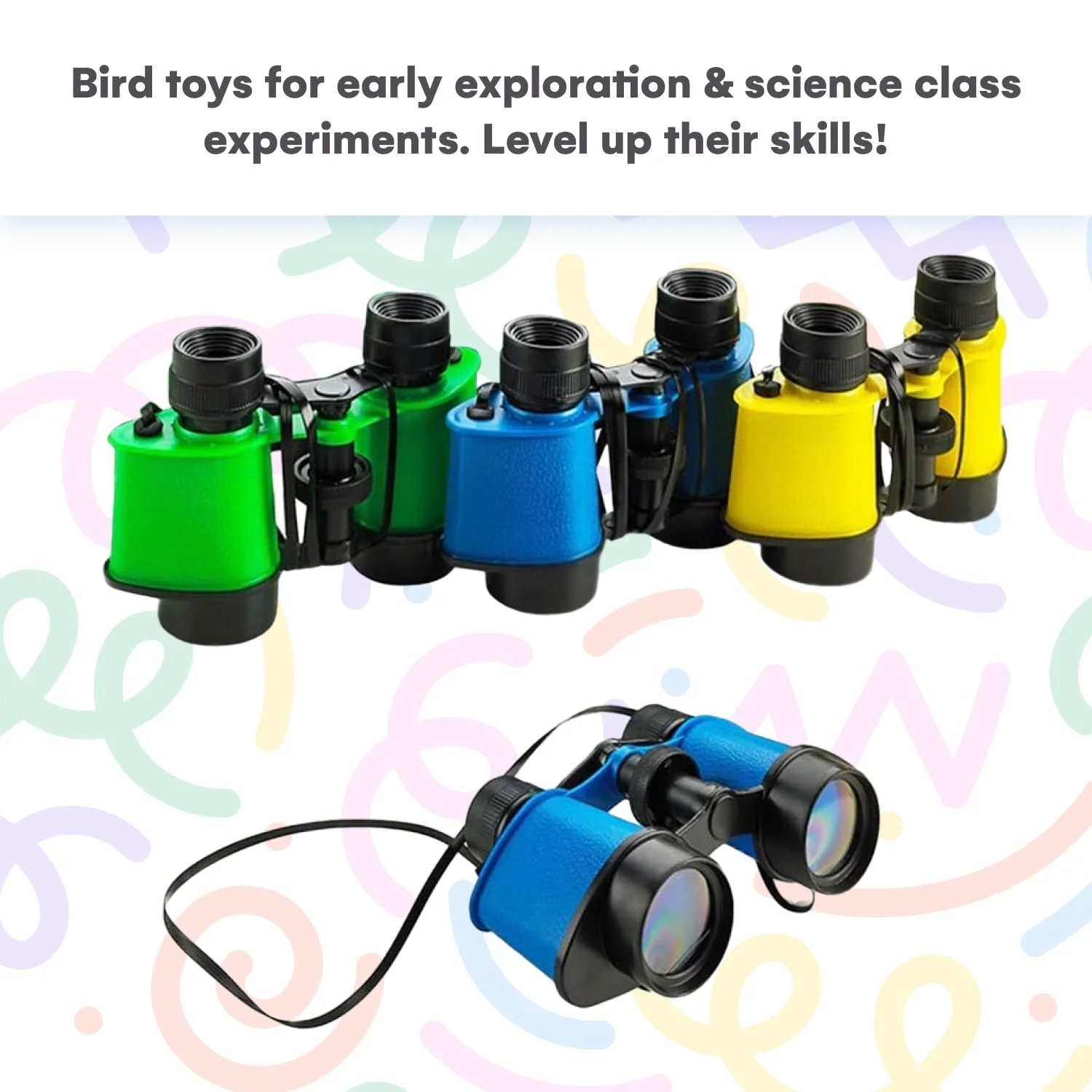 Kicko Toy Binoculars for Kids - 3.5 x 5 in Binoculars for Bird Watching, Jungle Exploration for Party Favors and Adventure Play - Durable (Pack of 12) 12 Pack - Image 5