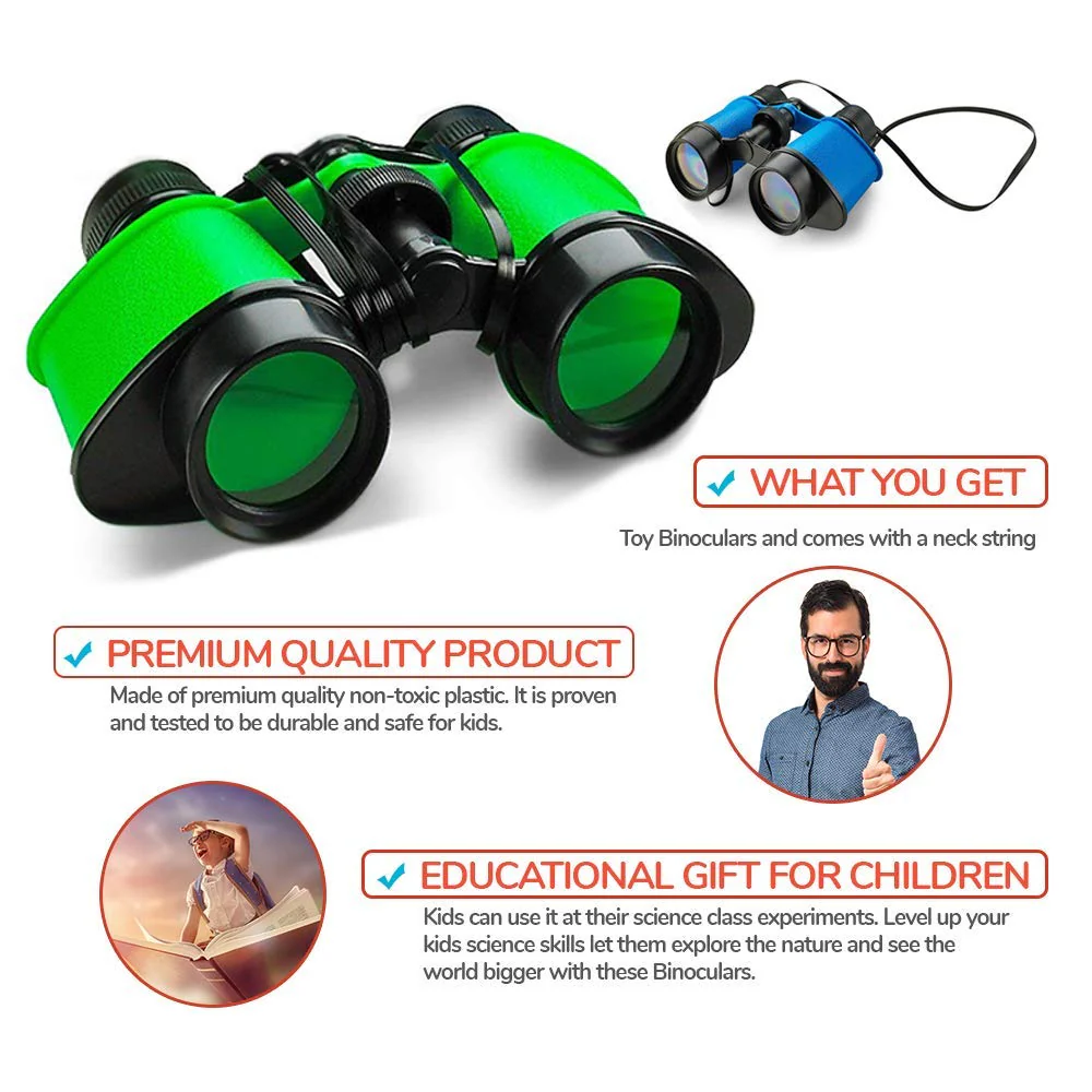 Kicko Toy Binoculars for Kids - 3.5 x 5 in Binoculars for Bird Watching, Jungle Exploration for Party Favors and Adventure Play - Durable (Pack of 12) 12 Pack - Image 7