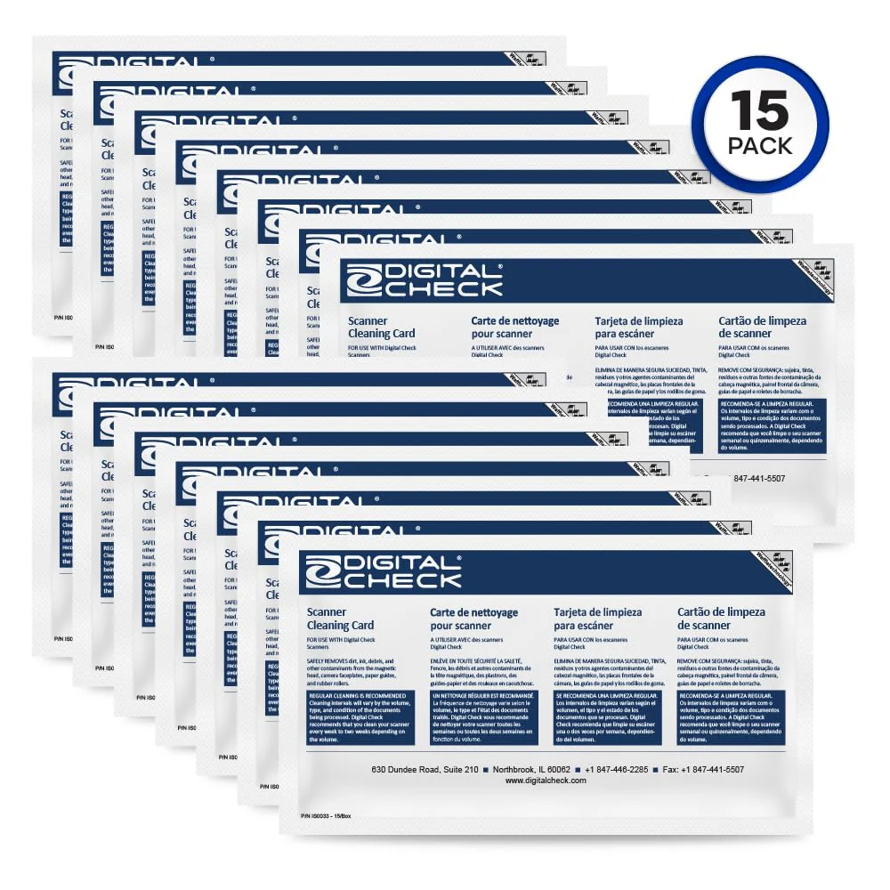KICTeam - Waffletechnology® Cleaning Cards for Digital Check Scanners (15 Cards) - Digital Check Tested & Approved - Presaturated with WonderSolvent 15 - Image 2