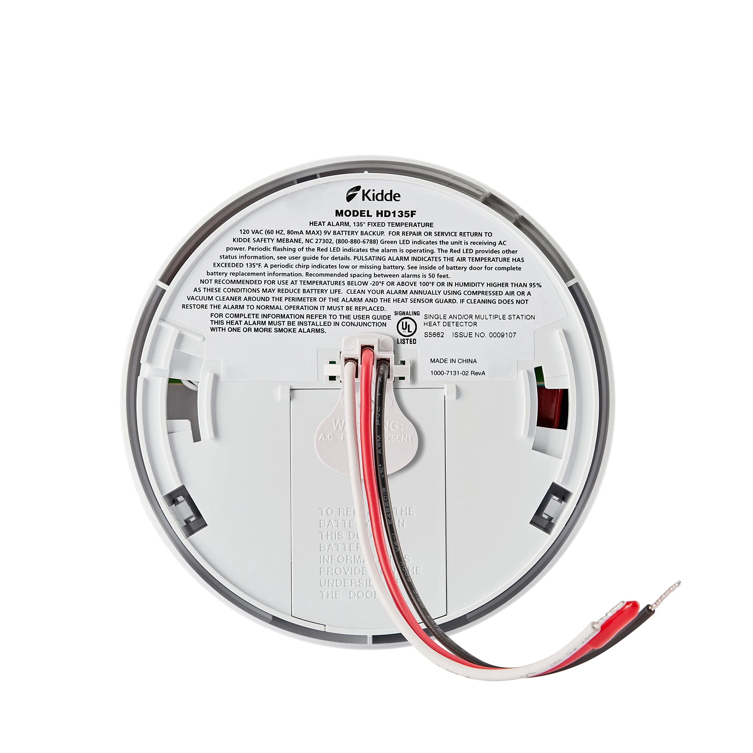 Kidde Heat Detector, Hardwired with Battery Backup & 2 LEDs, Interconnect Capability, Ideal for Garages GAS_SMOKE_FIRE_ALARM - Image 2