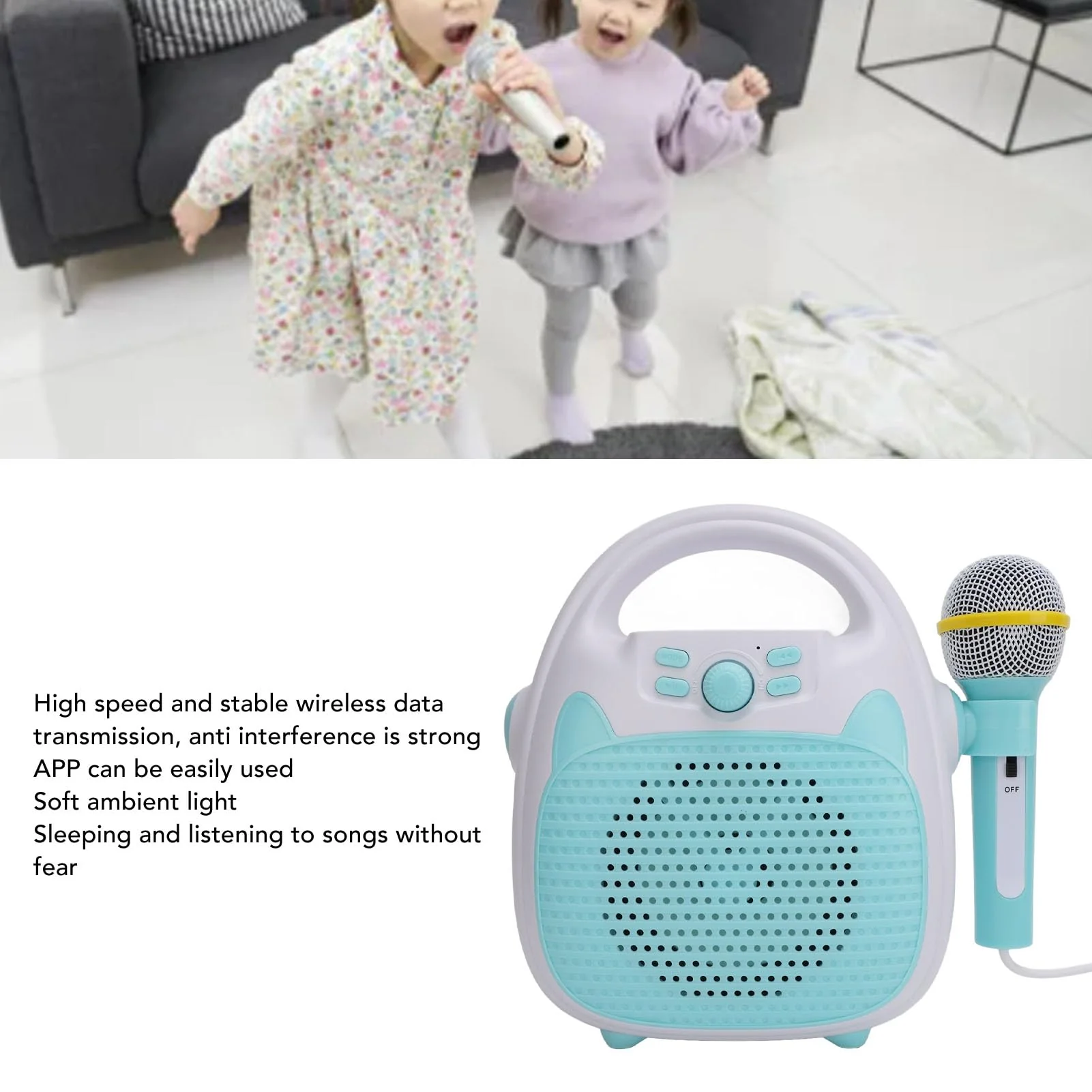 Kids Karaoke Machine Microphone Exercise Singing Talent Portable Speaker Children's Karaoke Stereo for Home Outdoor Party - Image 7