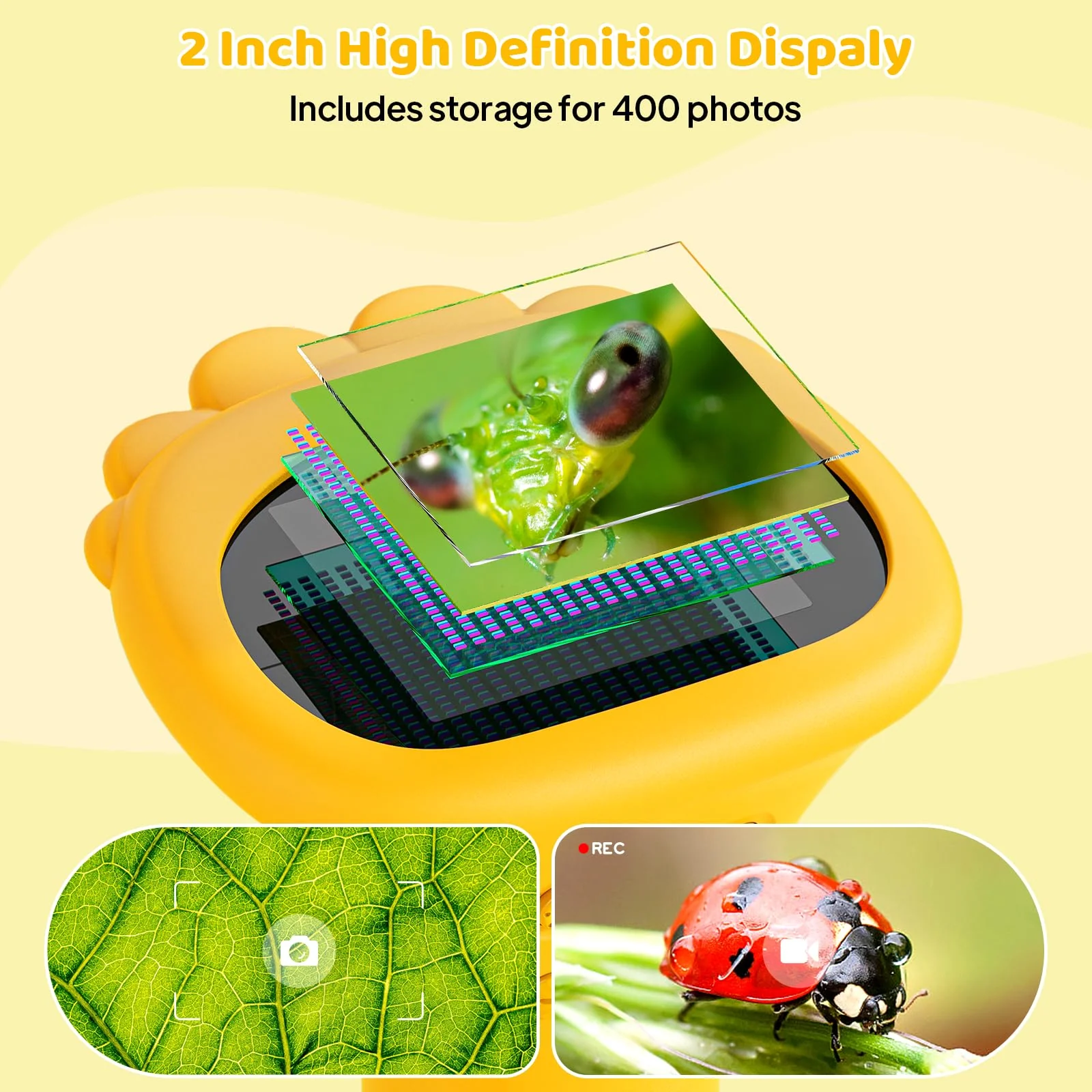 Kids Microscope - Ashfly 1000X Portable Microscope for Kids, Photo & Video Miniscope Pocket Microscope Gifts, 2'' Digital Screen 2026 for Boys Girls Age 3-12 Orange - Image 2