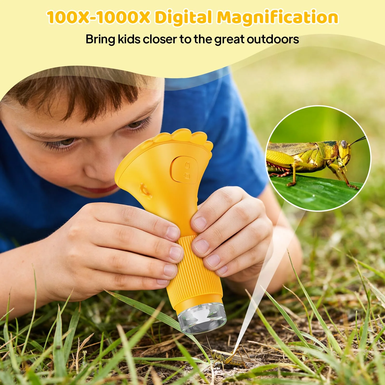 Kids Microscope - Ashfly 1000X Portable Microscope for Kids, Photo & Video Miniscope Pocket Microscope Gifts, 2'' Digital Screen 2026 for Boys Girls Age 3-12 Orange - Image 3