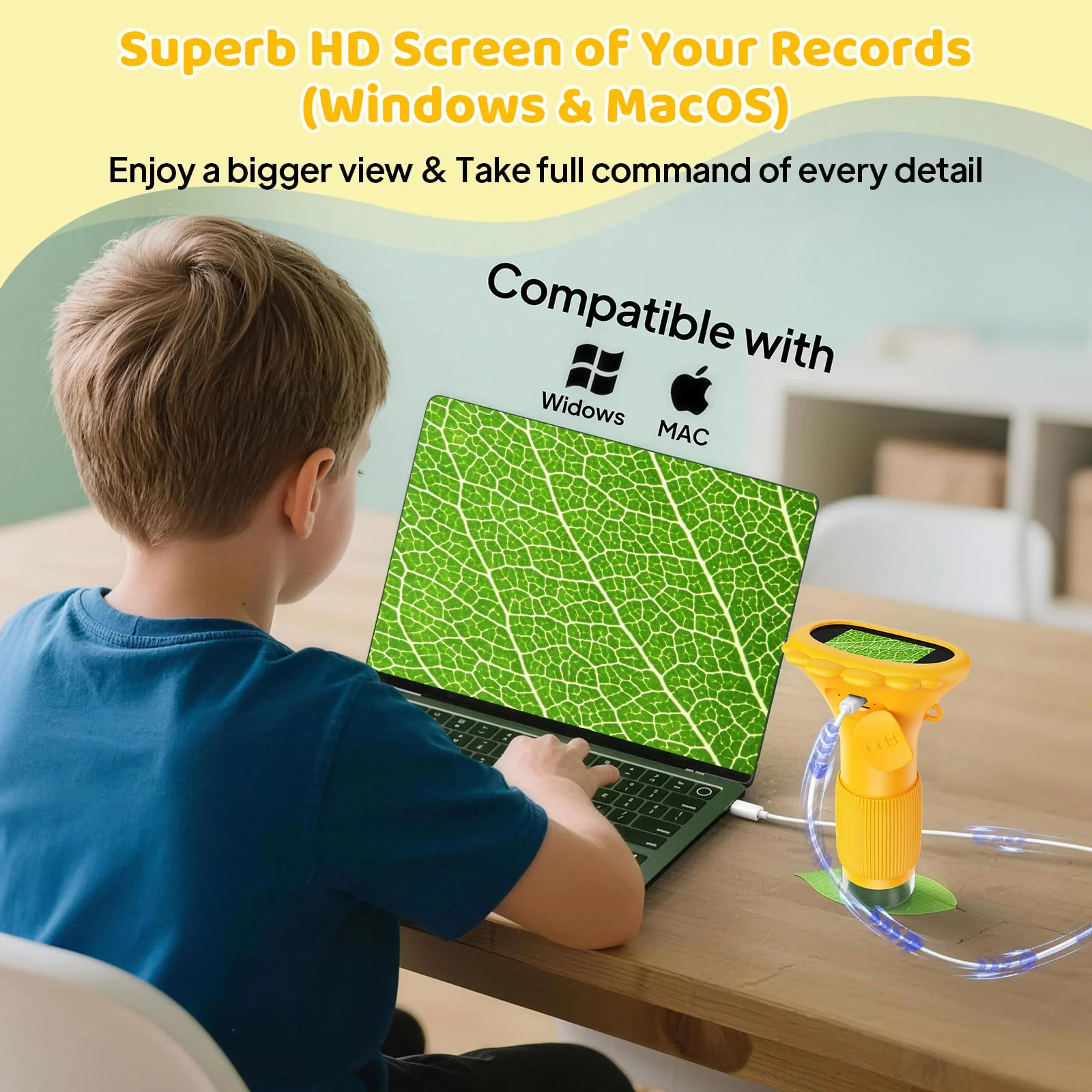 Kids Microscope - Ashfly 1000X Portable Microscope for Kids, Photo & Video Miniscope Pocket Microscope Gifts, 2'' Digital Screen 2026 for Boys Girls Age 3-12 Orange - Image 6