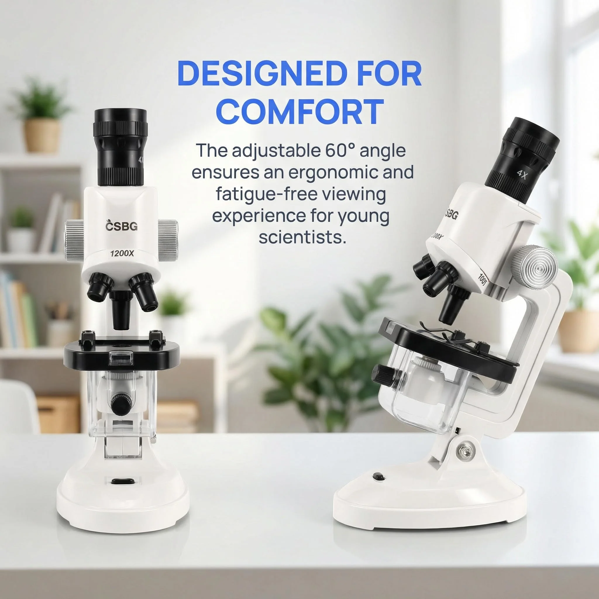 Kids Microscope Kit with LED Light - 100X/400X/1200X Magnification for STEM Learning, 12 Prepared Slides, Easy-to-Use Science Learning Kit (Ages 5-12) - White - Image 9
