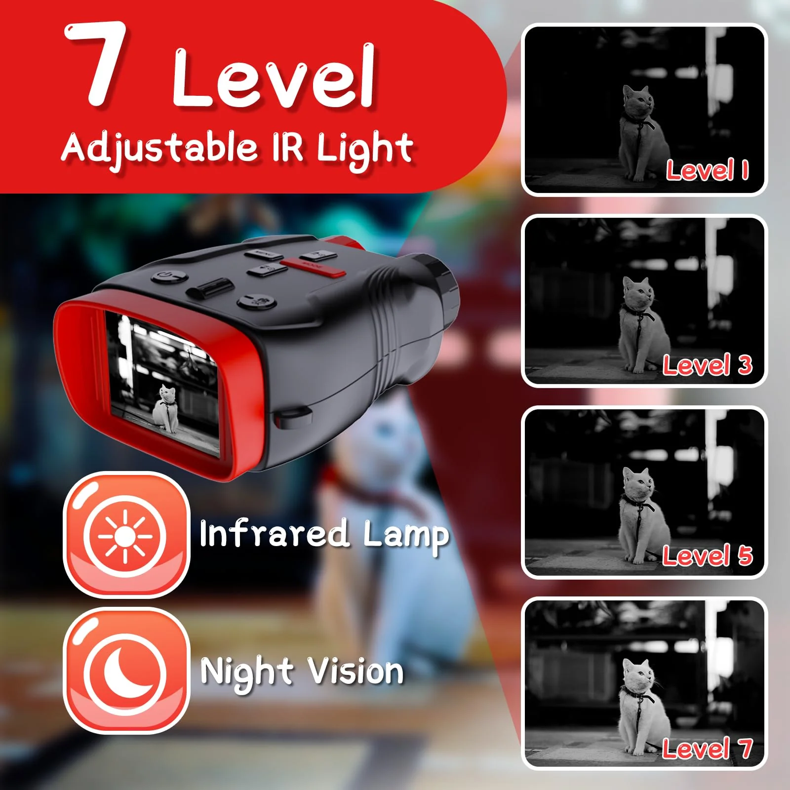 Kids Toys Night Vision Goggles for Kids Ages 5 and Up Gifts for Kids 32GB Card, 5X Zoom Kids Camera Night Vision Binoculars for Kids for Kids - Image 4