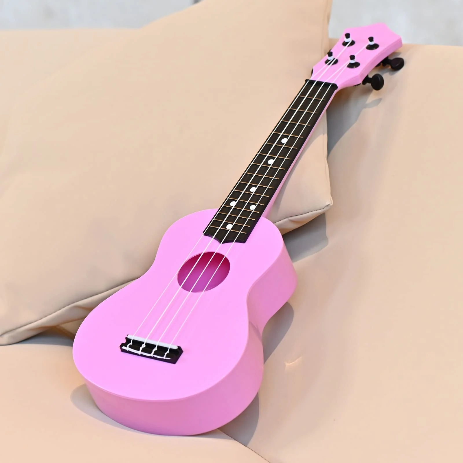 Kids Ukulele 21 Inch Soprano Ukelele,Musical Instrument, Ukuleles for kid Beginners with Bag (Pink) Pink - Image 2