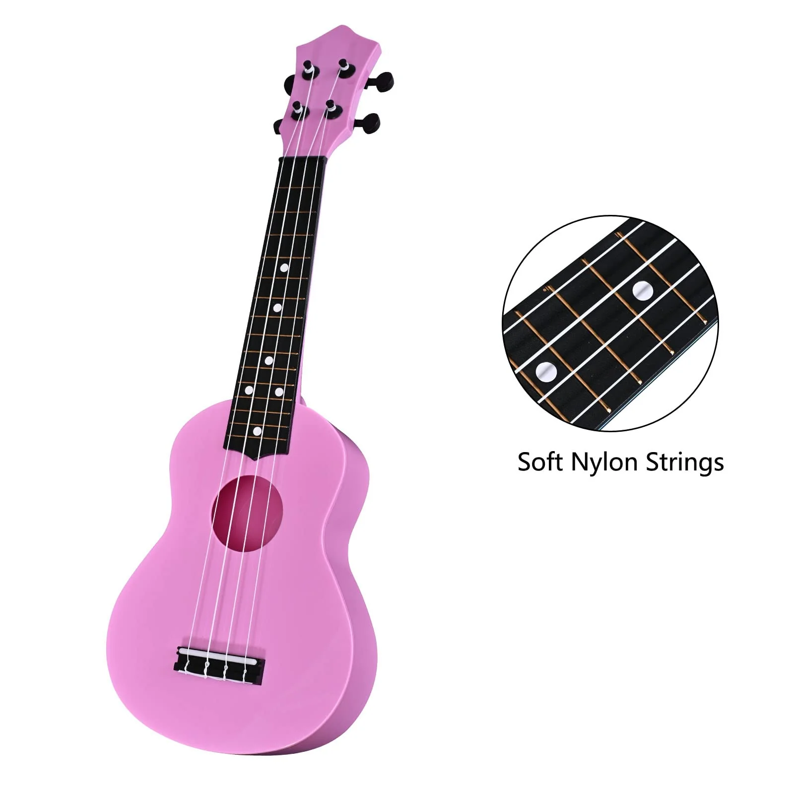 Kids Ukulele 21 Inch Soprano Ukelele,Musical Instrument, Ukuleles for kid Beginners with Bag (Pink) Pink - Image 3