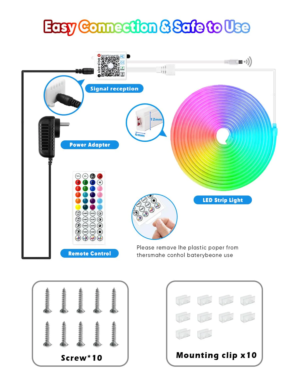 KIKO 32.8ft Rope Lights, 10m Led Strip Lights Remote APP Control,IP67 Outdoor Neon Lights Music Sync Led Rope Lights DIY Mode Neon Flex Strip Lights for Bedroom Indoors Outdoors Decor 33FT - Image 7