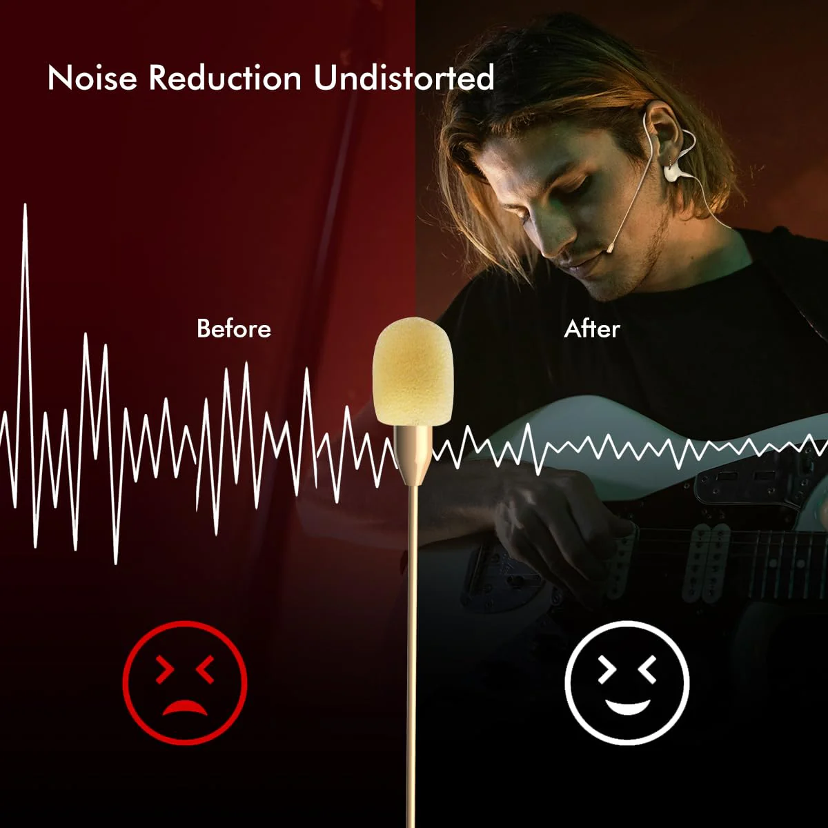KIMAFUN Headset/Headworn Microphone Single Earset Ear-hook Over Ear Hanging Condenser Mic Compatible with Shure Wireless System Bodypack Transmitter, Ideal for Performance, Theater, Lecture - Beige D4 D4 for Shure Wireless System - Image 4
