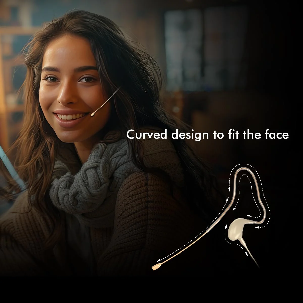 KIMAFUN Headset/Headworn Microphone Single Earset Ear-hook Over Ear Hanging Condenser Mic Compatible with Shure Wireless System Bodypack Transmitter, Ideal for Performance, Theater, Lecture - Beige D4 D4 for Shure Wireless System - Image 6