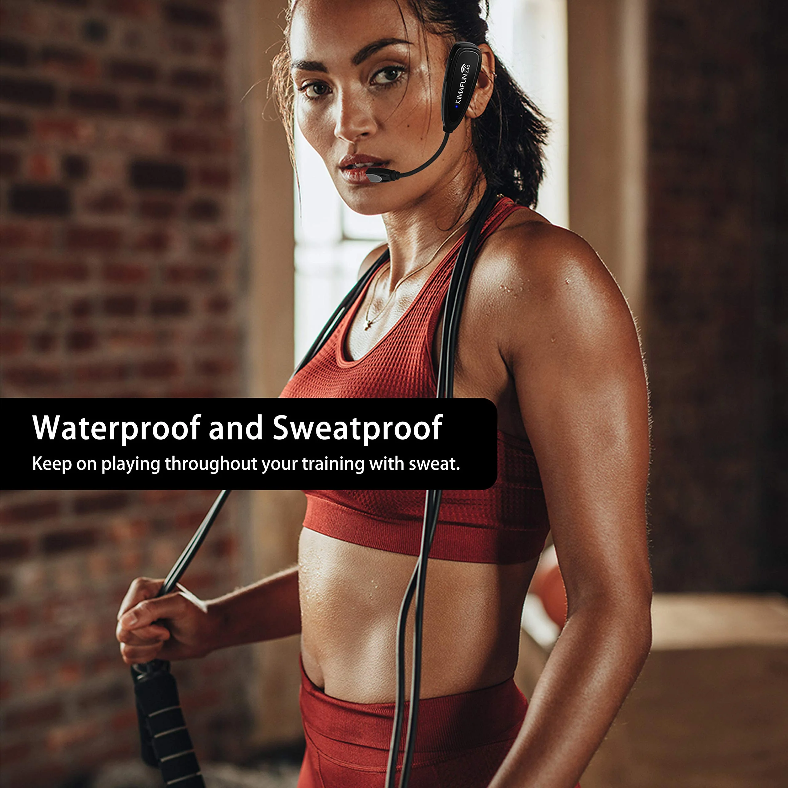 KIMAFUN Headset Wireless Microphone System, No Need Bluetooth, Waterproof Head Mic for Fitness Instructor, Teaching Online, Yoga Classroom, Spinning Coach, Speaker, iPhone, Android Phone, G100-1 - Image 9