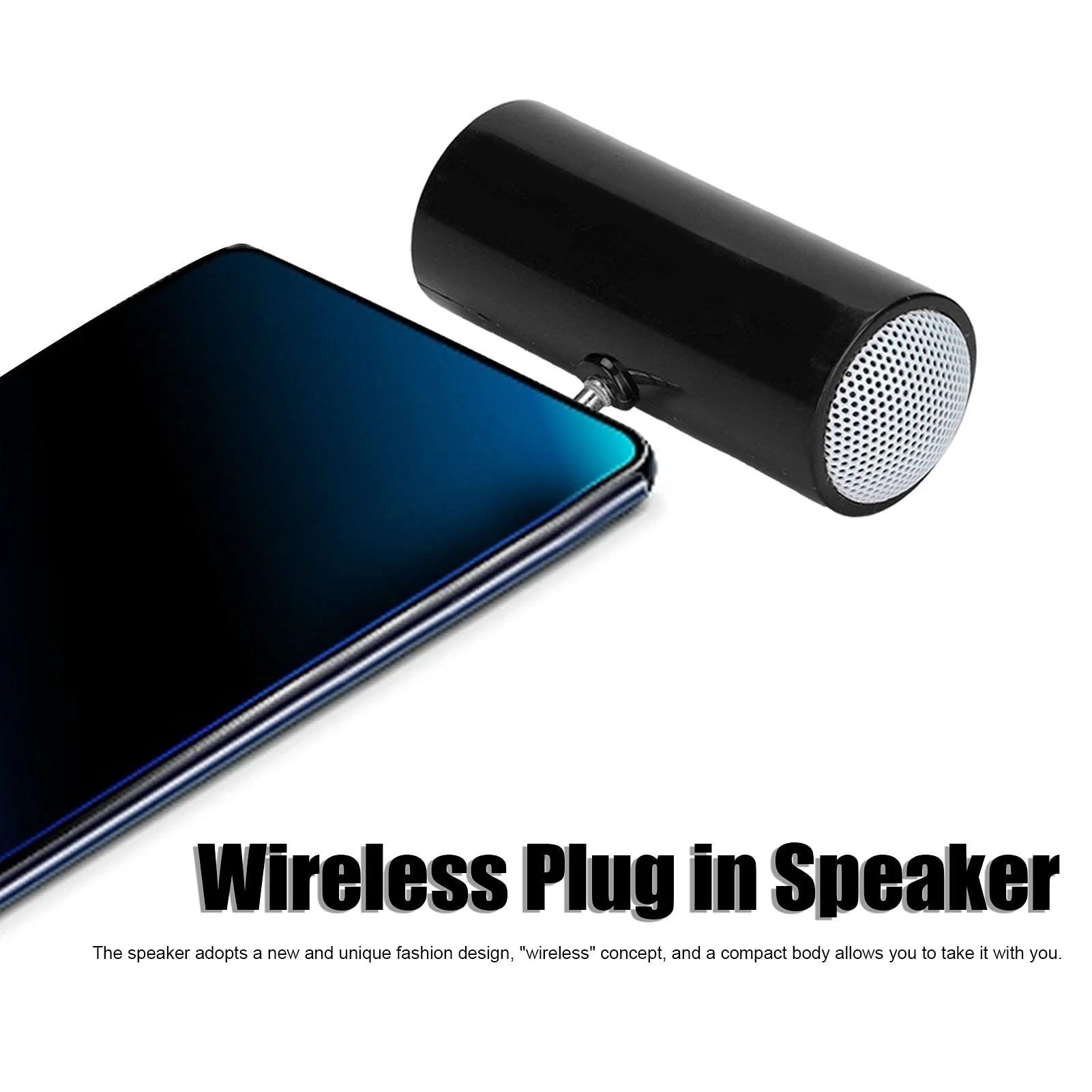 KIMISS Mini Portable Speaker, Pillow Speaker 3.5 mm Jack Stereo Plug in Speakers Cellphone Speaker Mini Speaker with Aux Input for Mobile Phones and Tablets (Black) Black - Image 2