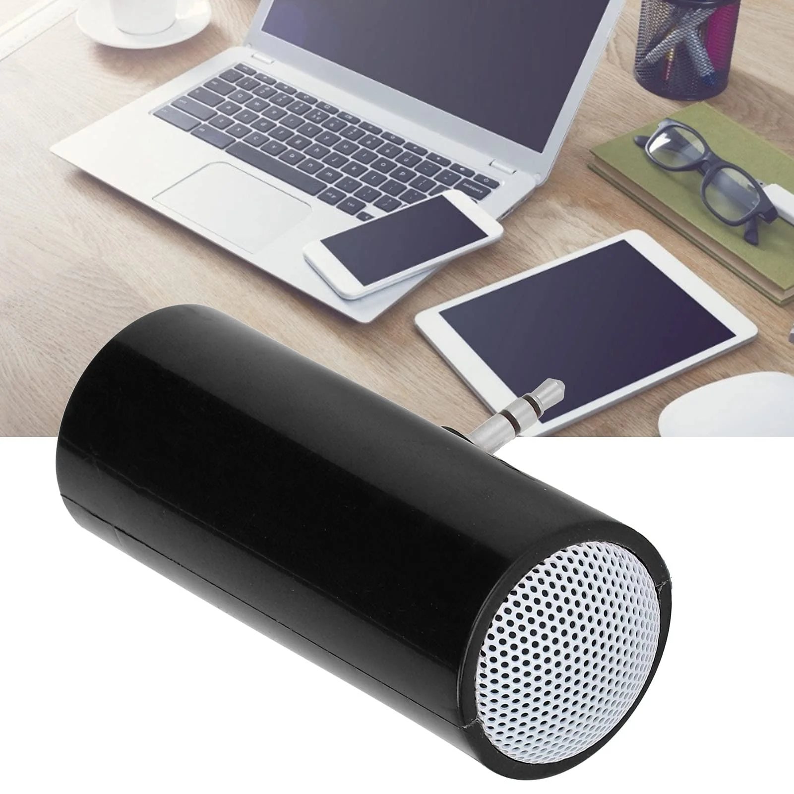 KIMISS Mini Portable Speaker, Pillow Speaker 3.5 mm Jack Stereo Plug in Speakers Cellphone Speaker Mini Speaker with Aux Input for Mobile Phones and Tablets (Black) Black - Image 3