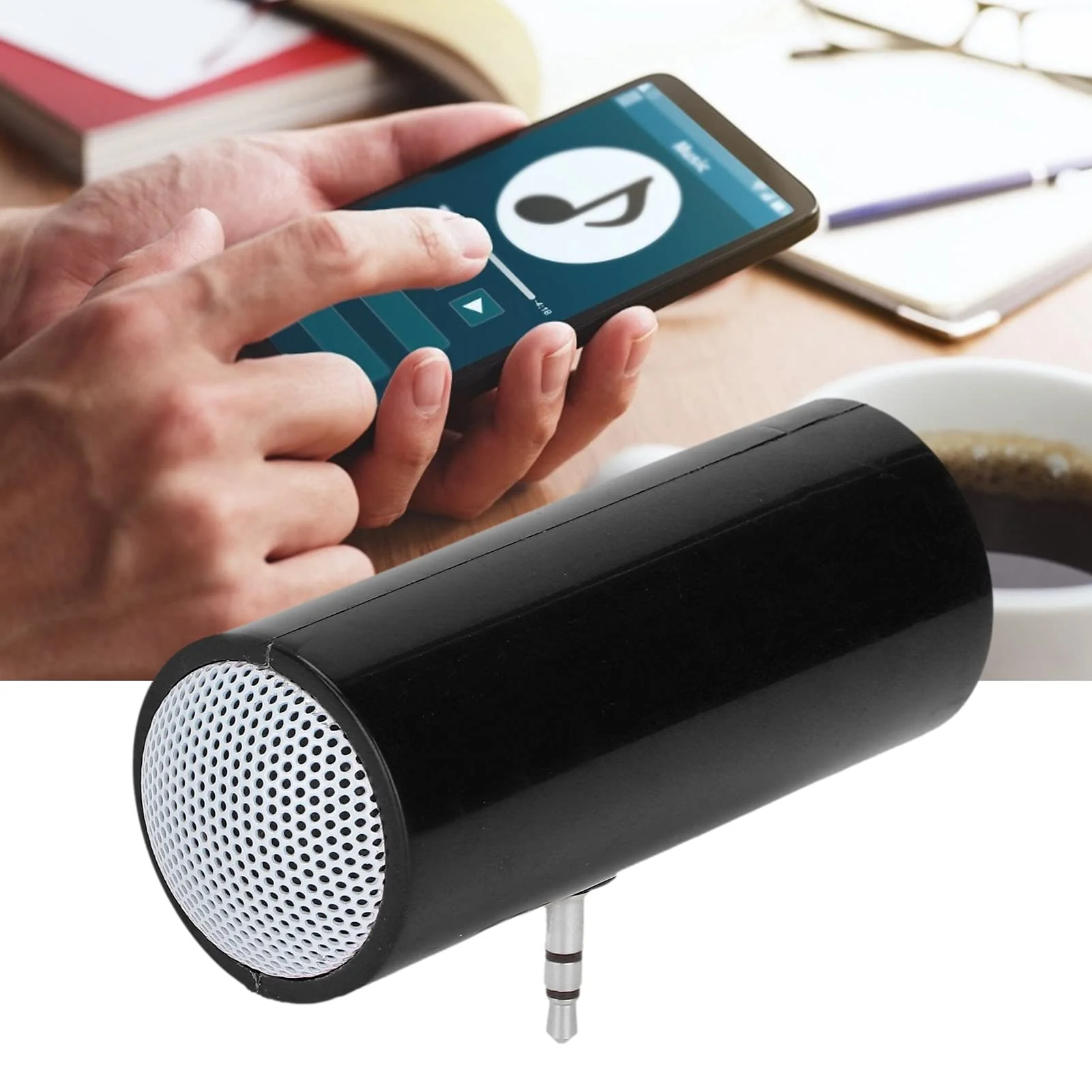 KIMISS Mini Portable Speaker, Pillow Speaker 3.5 mm Jack Stereo Plug in Speakers Cellphone Speaker Mini Speaker with Aux Input for Mobile Phones and Tablets (Black) Black - Image 4