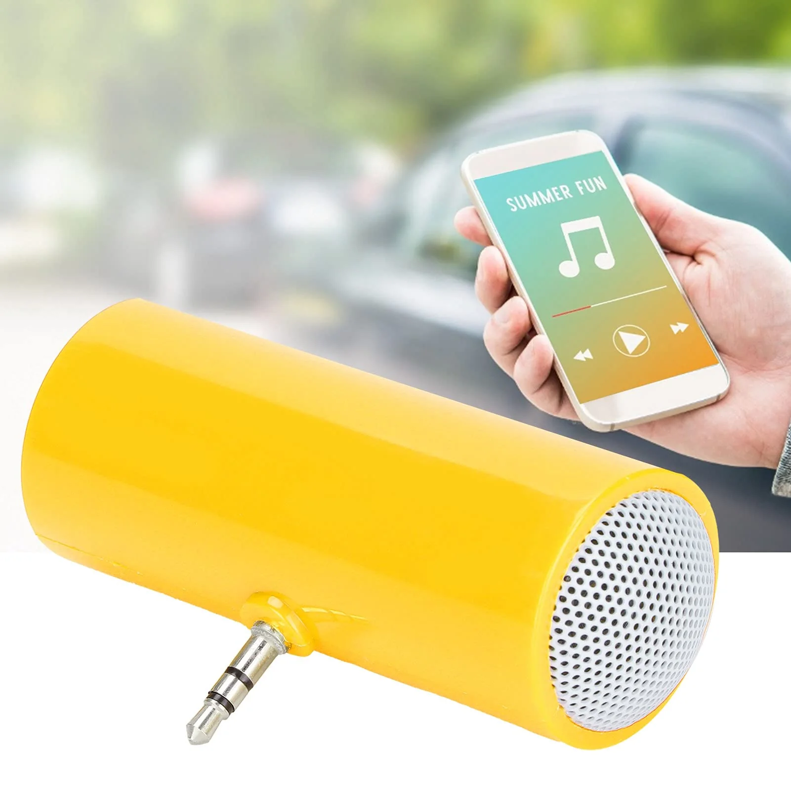 KIMISS Mini Portable Speaker, Pillow Speaker 3.5 mm Jack Stereo Plug in Speakers Cellphone Speaker Mini Speaker with Aux Input for Mobile Phones and Tablets (Yellow) Yellow - Image 2