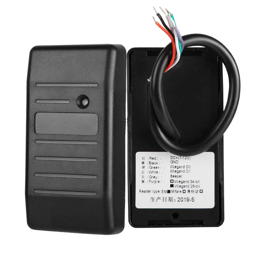 KIMISS RFID Security Card Reader 125kHz Wiegand 26 34 Access Control Waterproof Black ID 125kHz (Black IC 13.56MHz) Black Ic 13.56mhz - Image 6