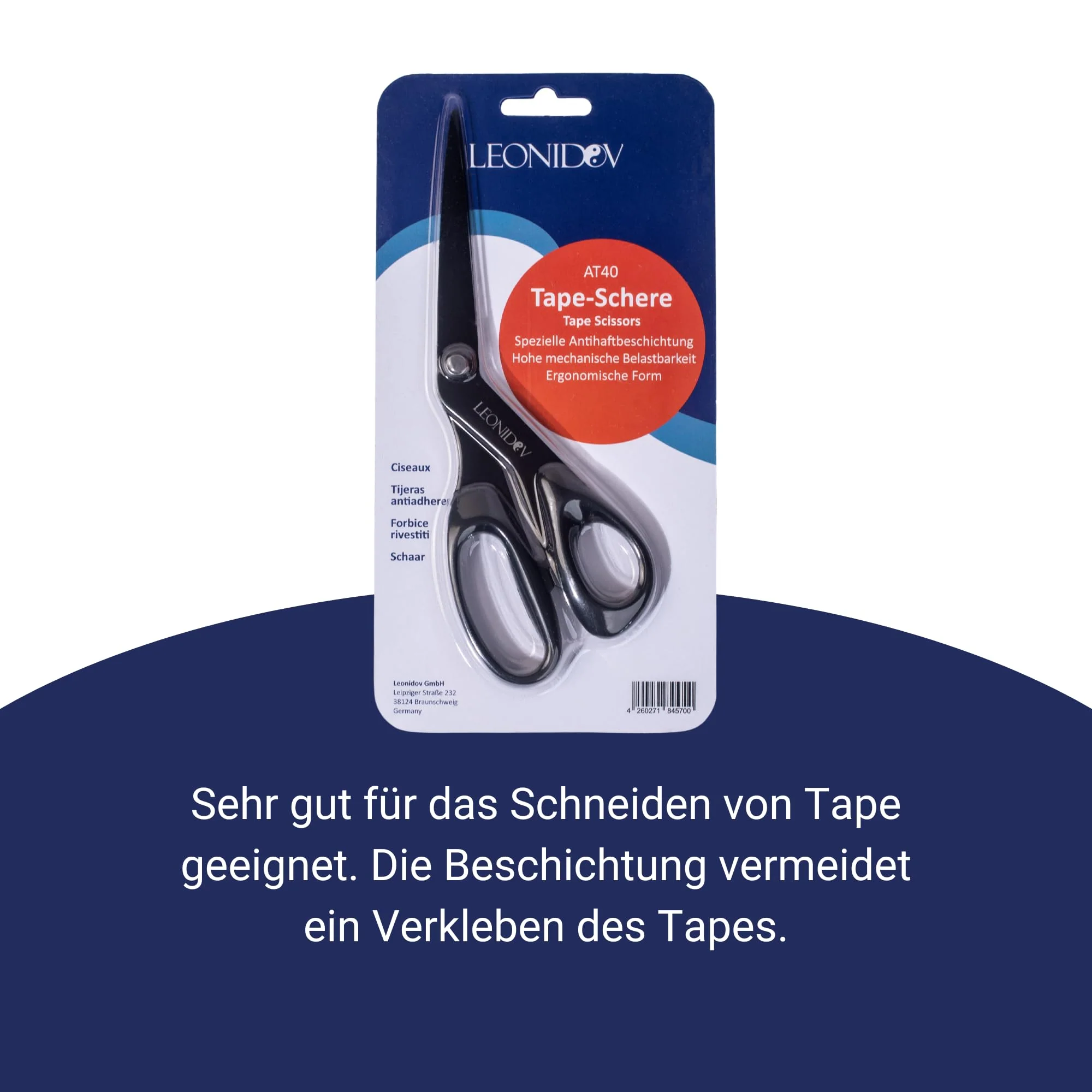 Kinesiology tape scissors teflon coated 21 cm - Leonidov - Image 3
